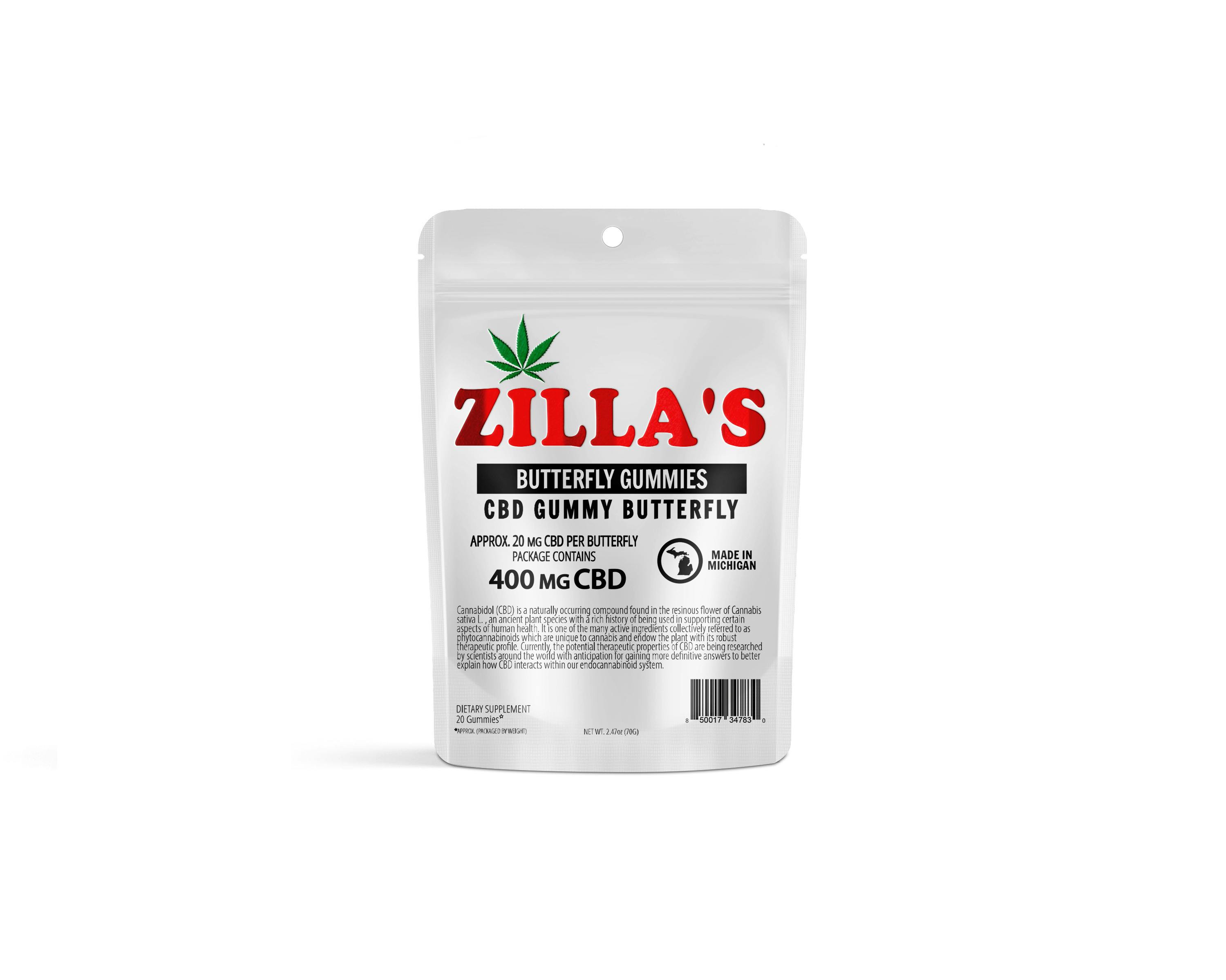 Zilla's | 400MG CBD Gummies | Butterfly