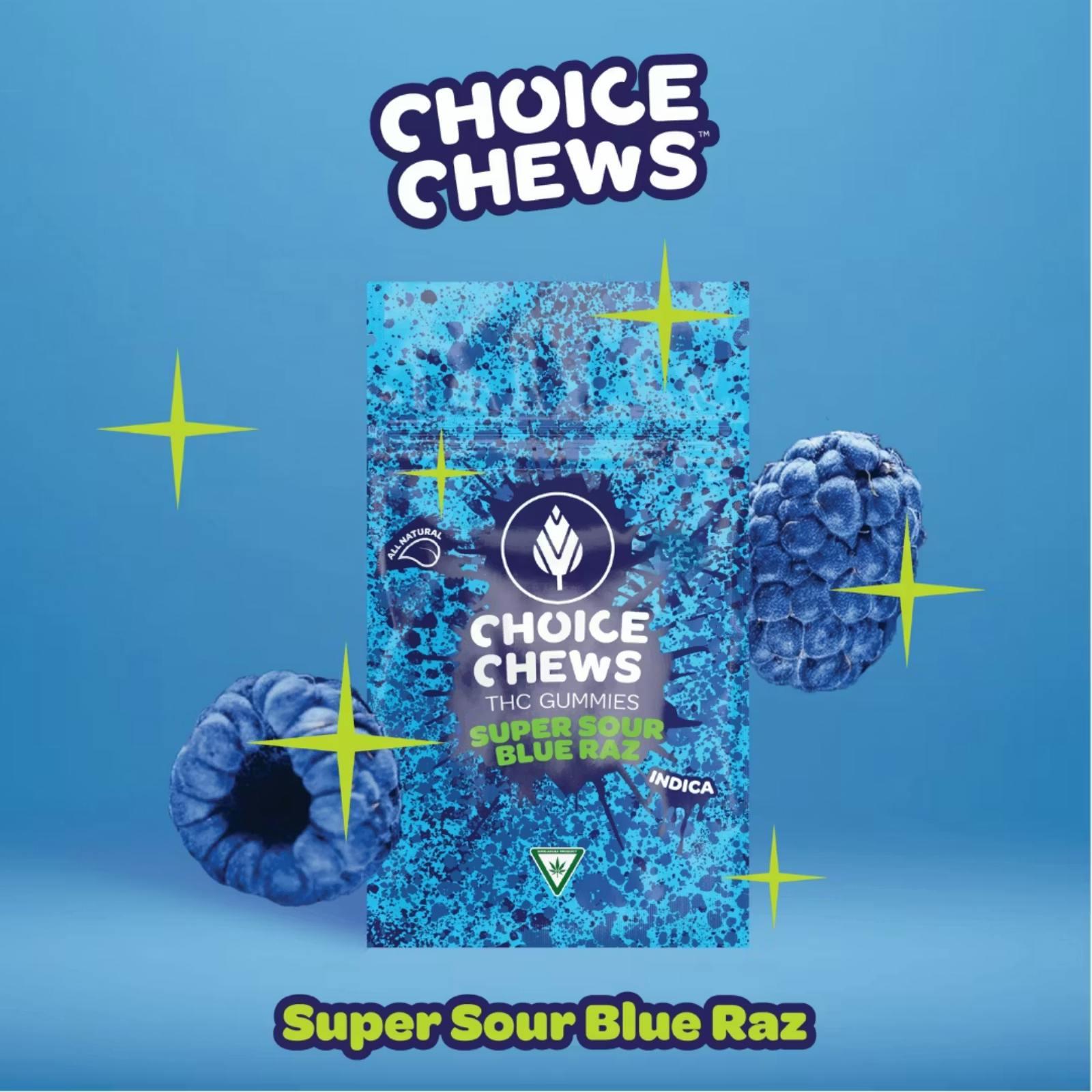 Choice | 200MG Gummies | Super Sour Blue Raz
