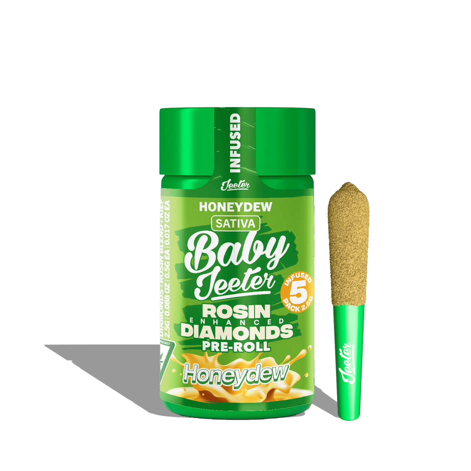Baby Jeeter | .5G Rosin Enhanced Pre-Rolls 5 Pack | Honeydew