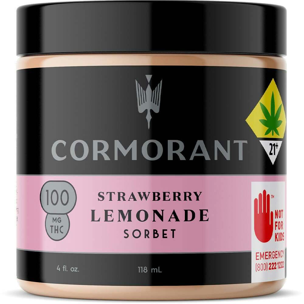 4 oz. Strawberry Lemonade Sorbet - 100 mg THC | Cormorant - Sorbet