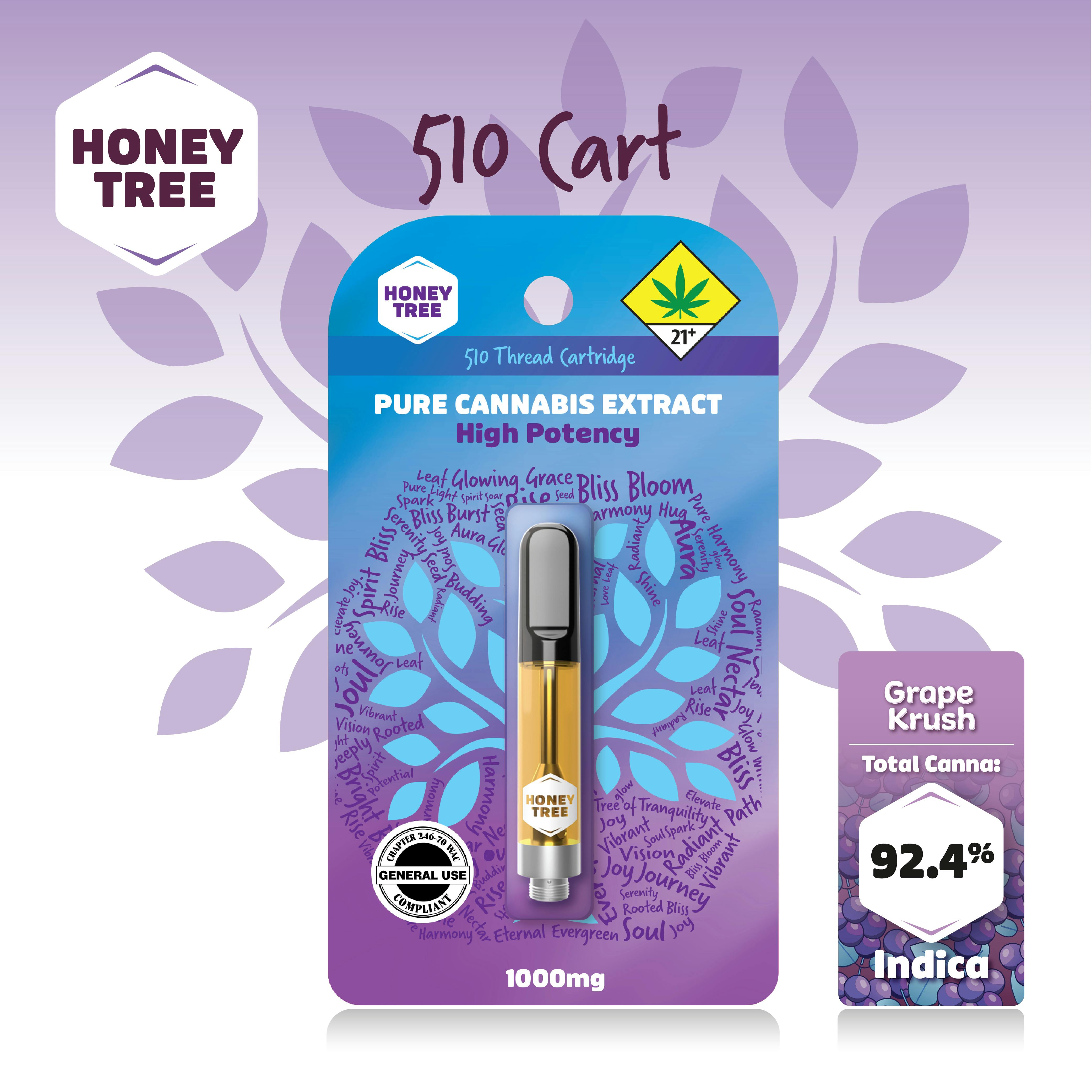 Grape Krush | Honey Tree - Cartridge - Flavored High-Potency Extract