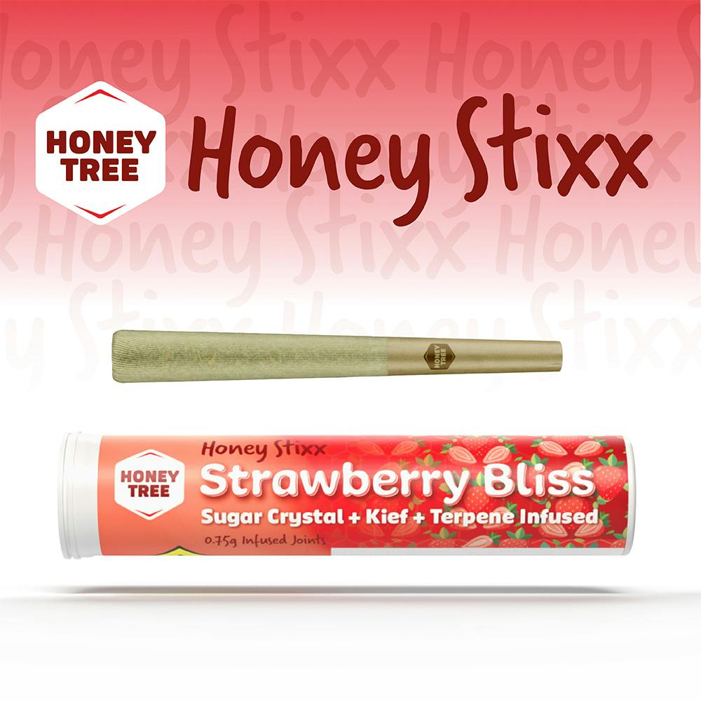 Strawberry Bliss [.75g] | Honey Tree - Honey Stixx 1pk - Sugar Crystal + Kief + Terpene Infused