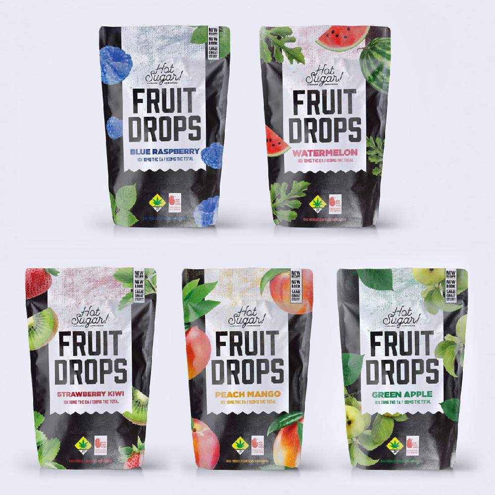 Strawberry - Trophy Wife [10pk] (500mg CBD/100mg CBN/100mg THC) | Hot Sugar - Fruit Drops