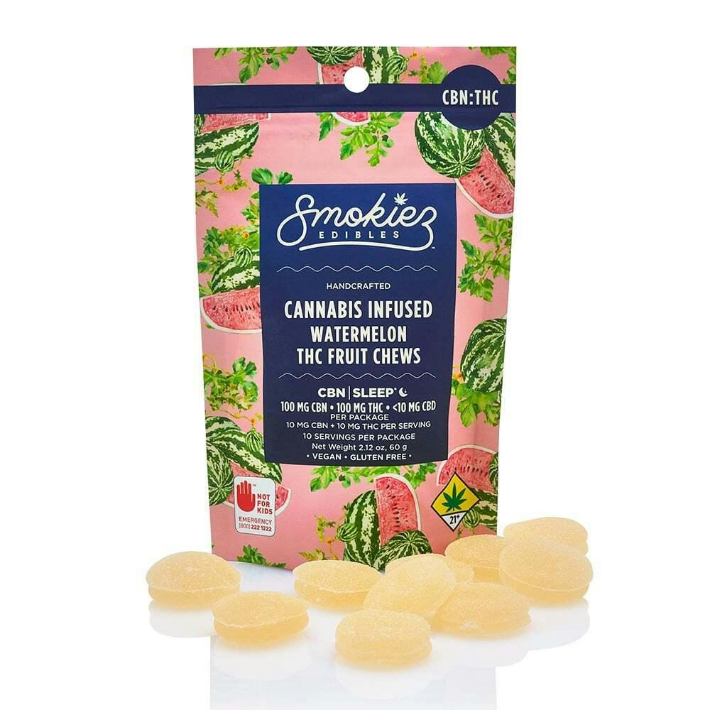 1:1 Watermelon [10pk] (100mg CBN/100mg THC) | Smokiez - Fruit Chews