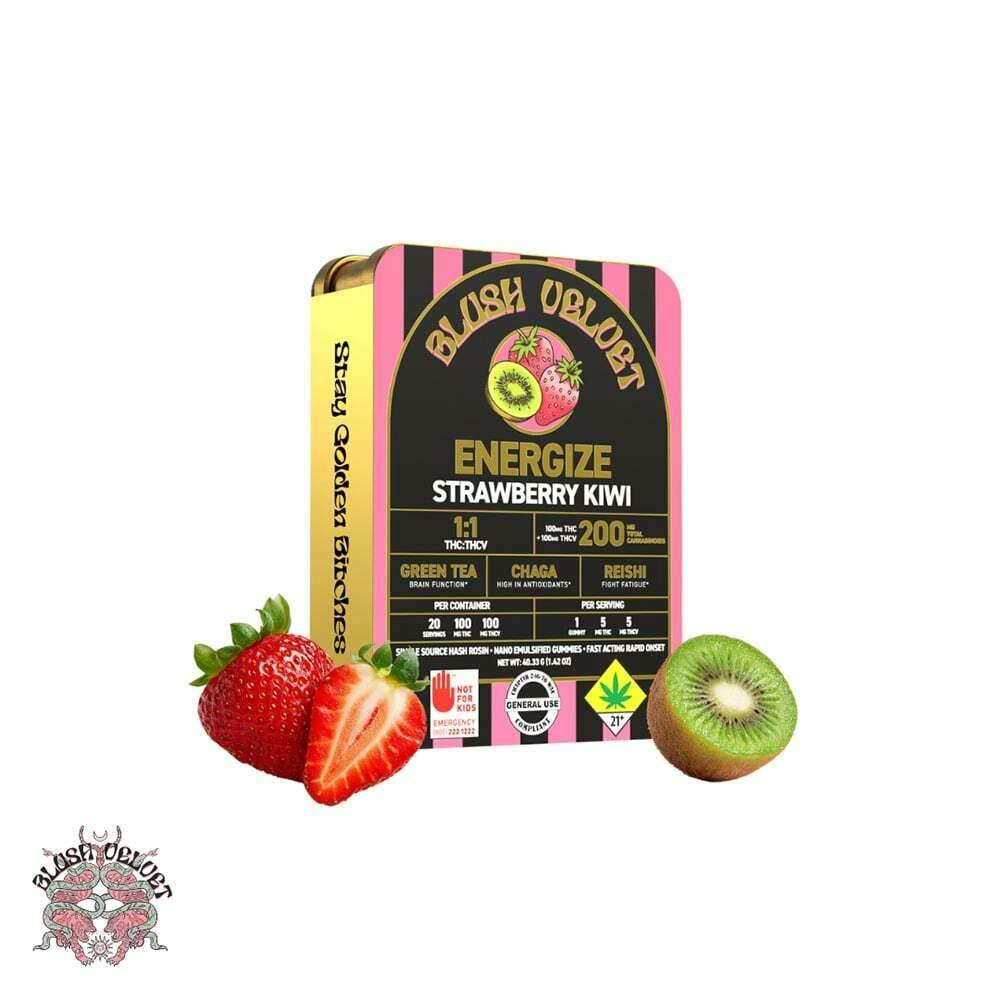 Strawberry Kiwi [20pk] (100mg THC/100mg THCV) | Blush Velvet - Blush Velvet Gummies