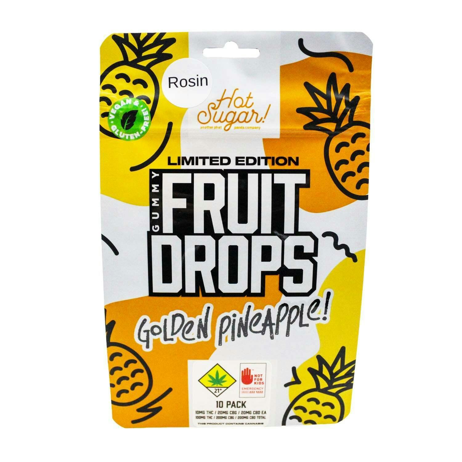 Golden Pineapple [10pk] (200mg CBD/200mg CBG/100mg THC) | Hot Sugar - Solventless Fruit Drops