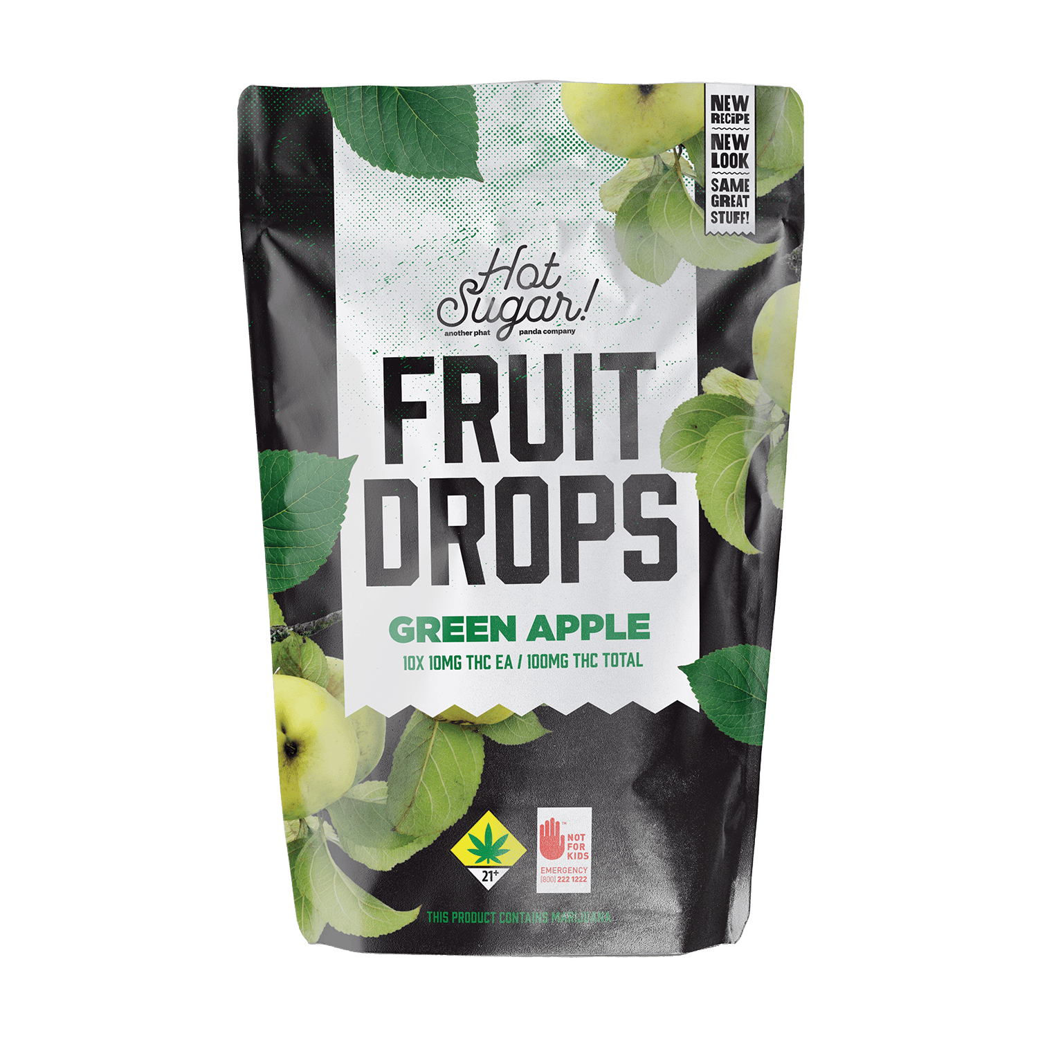 1:1 Green Apple [10pk] (100mg CBD/100mg THC) | Hot Sugar - Fruit Drops