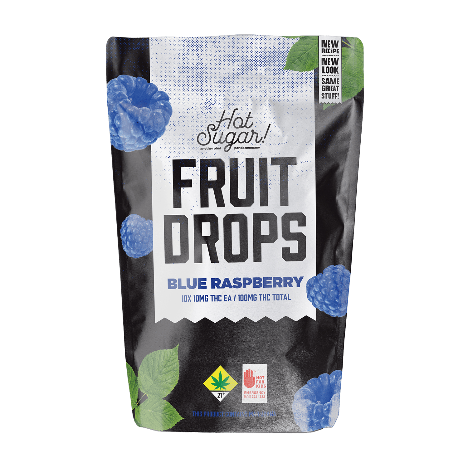 1:1 Blue Raspberry [10pk] (100mg CBD/100mg THC) | Hot Sugar - Fruit Drops