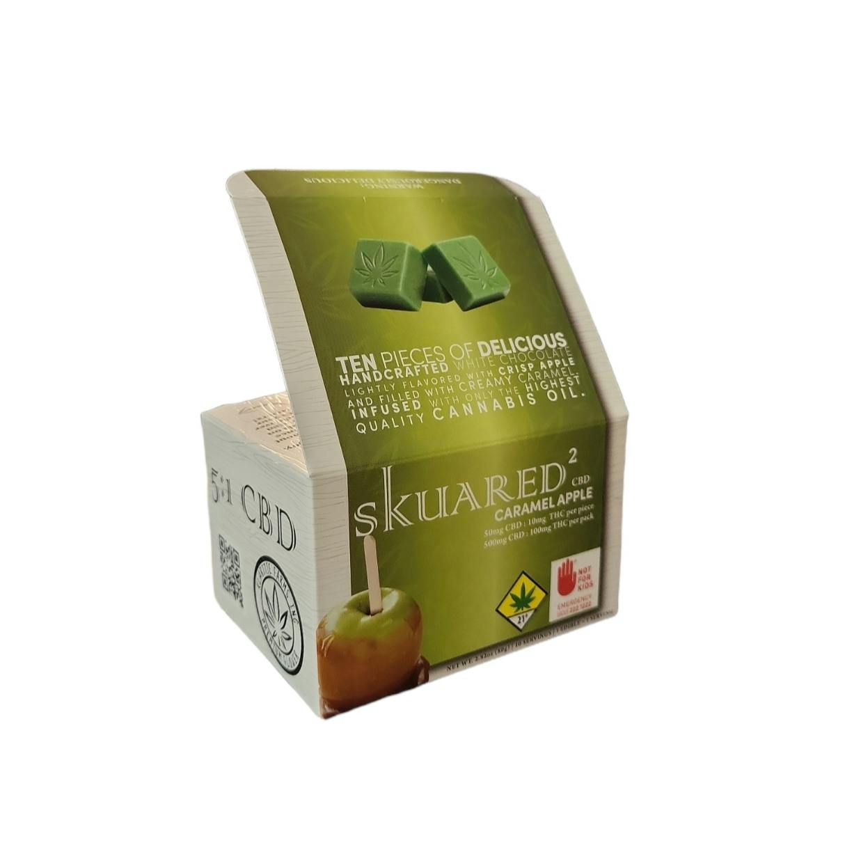 5:1 Caramel Apple [10pk] (500mg CBD/100mg THC) | Skuared - Chocolate Squares