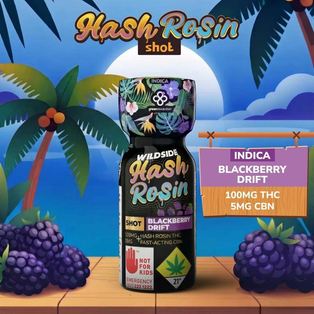 20:1 Blackberry Drift [2oz] (100mg THC/ 5mg CBN) | Green Revolution - Wildside Hash Rosin Shot