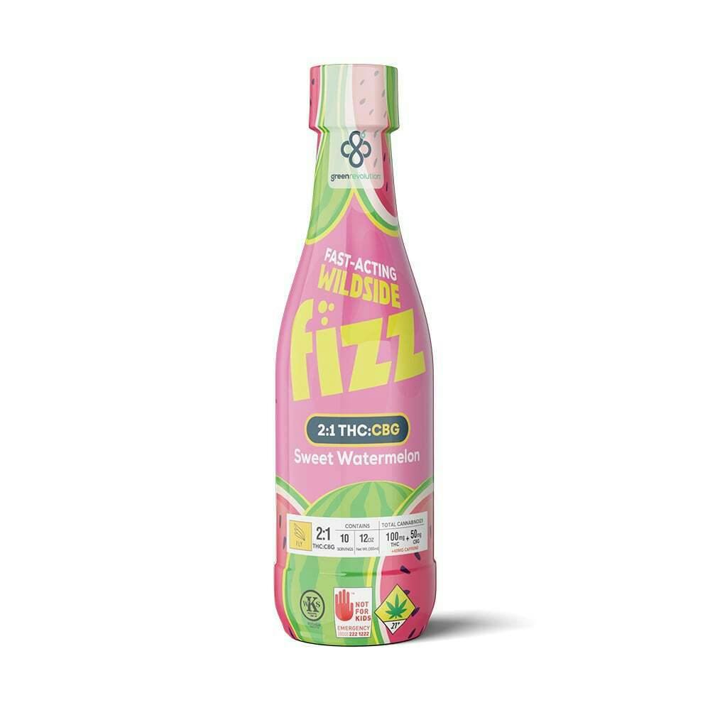 Sweet Watermelon - 2:1 Fly [12oz] (100mg THC/50mg CBG/40mg Caffeine) | Green Revolution - Wildsid...
