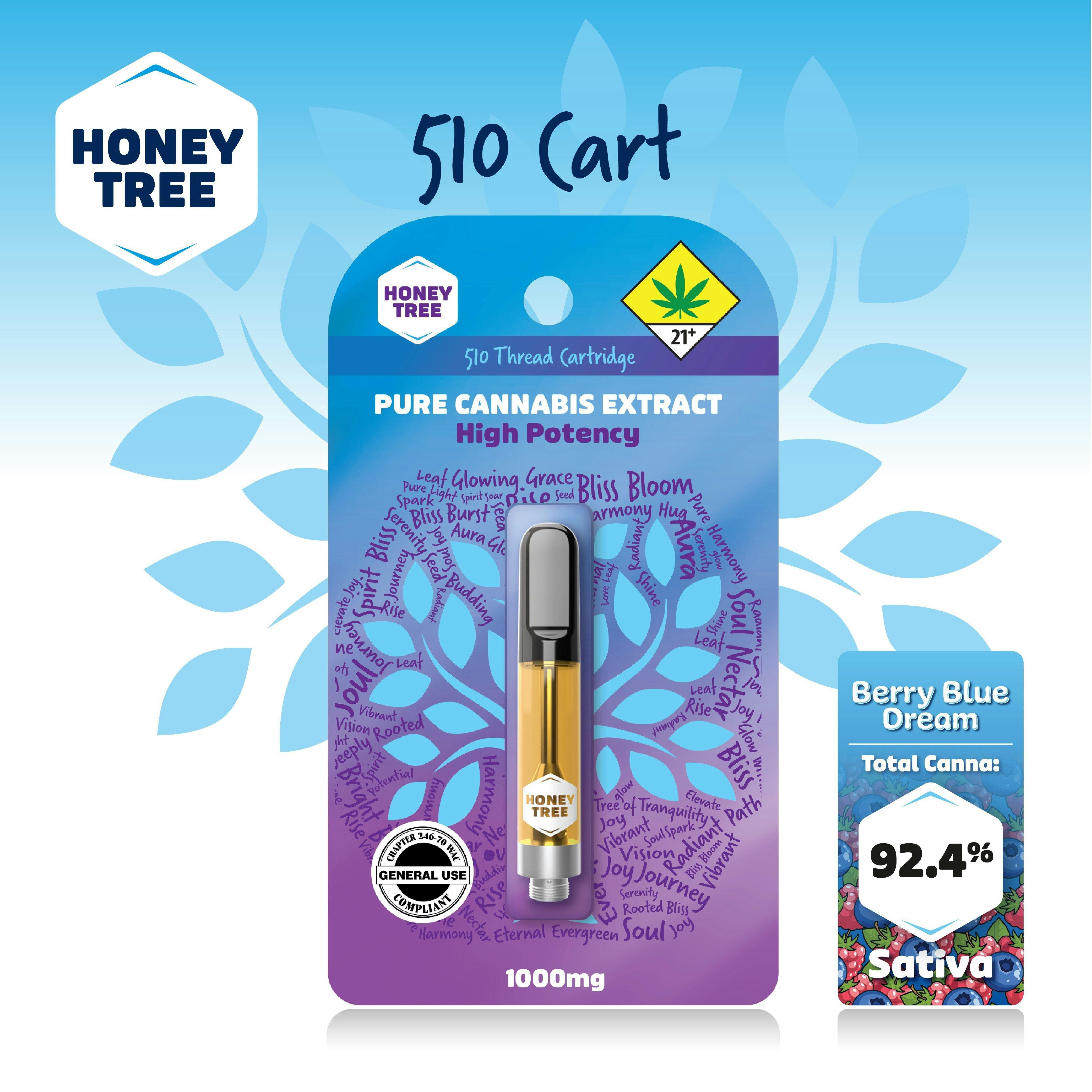 Berry Blue Dream | Honey Tree - Cartridge - Flavored High-Potency Extract