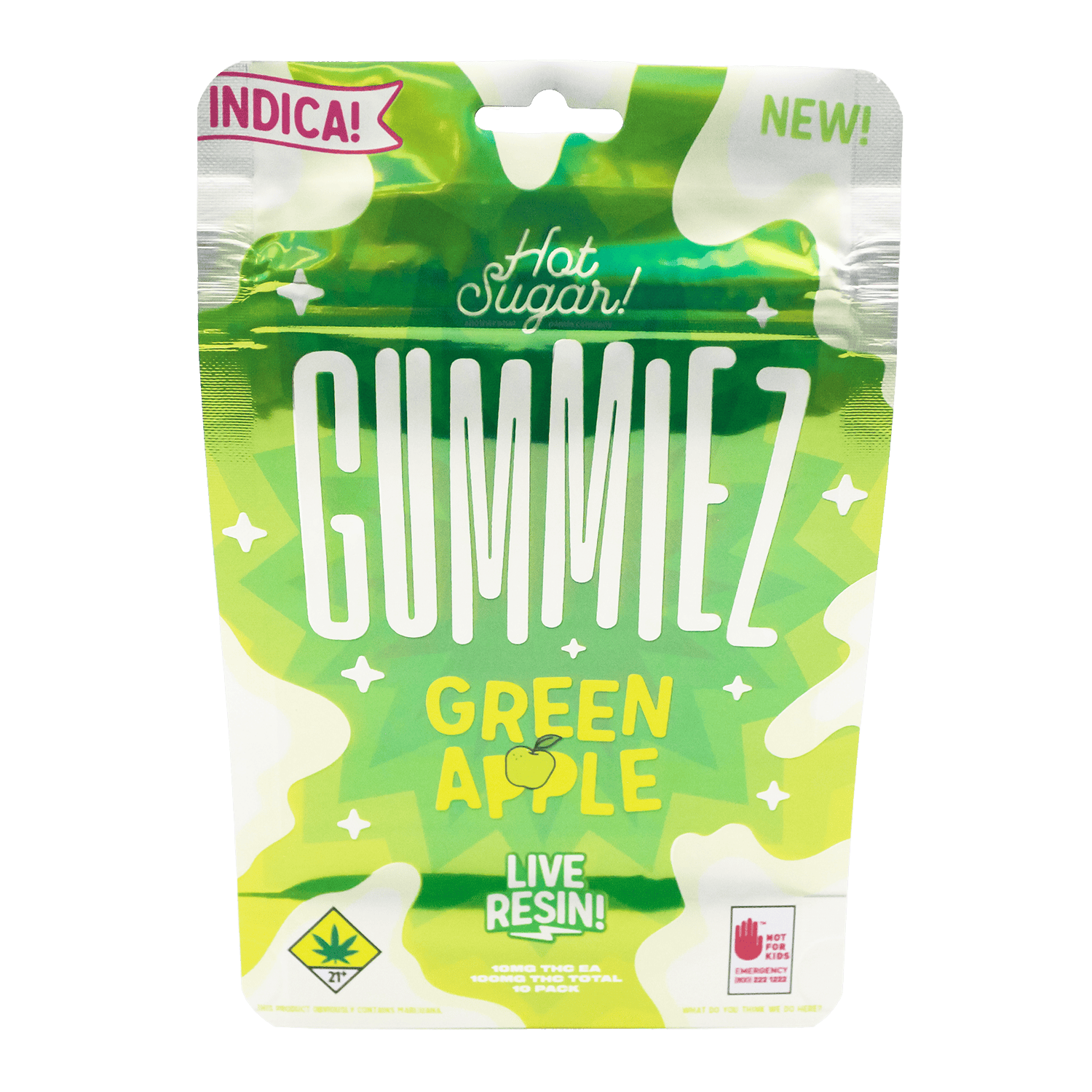Green Apple - Indica [10pk] (100mg) | Hot Sugar - Live Resin Gummiez