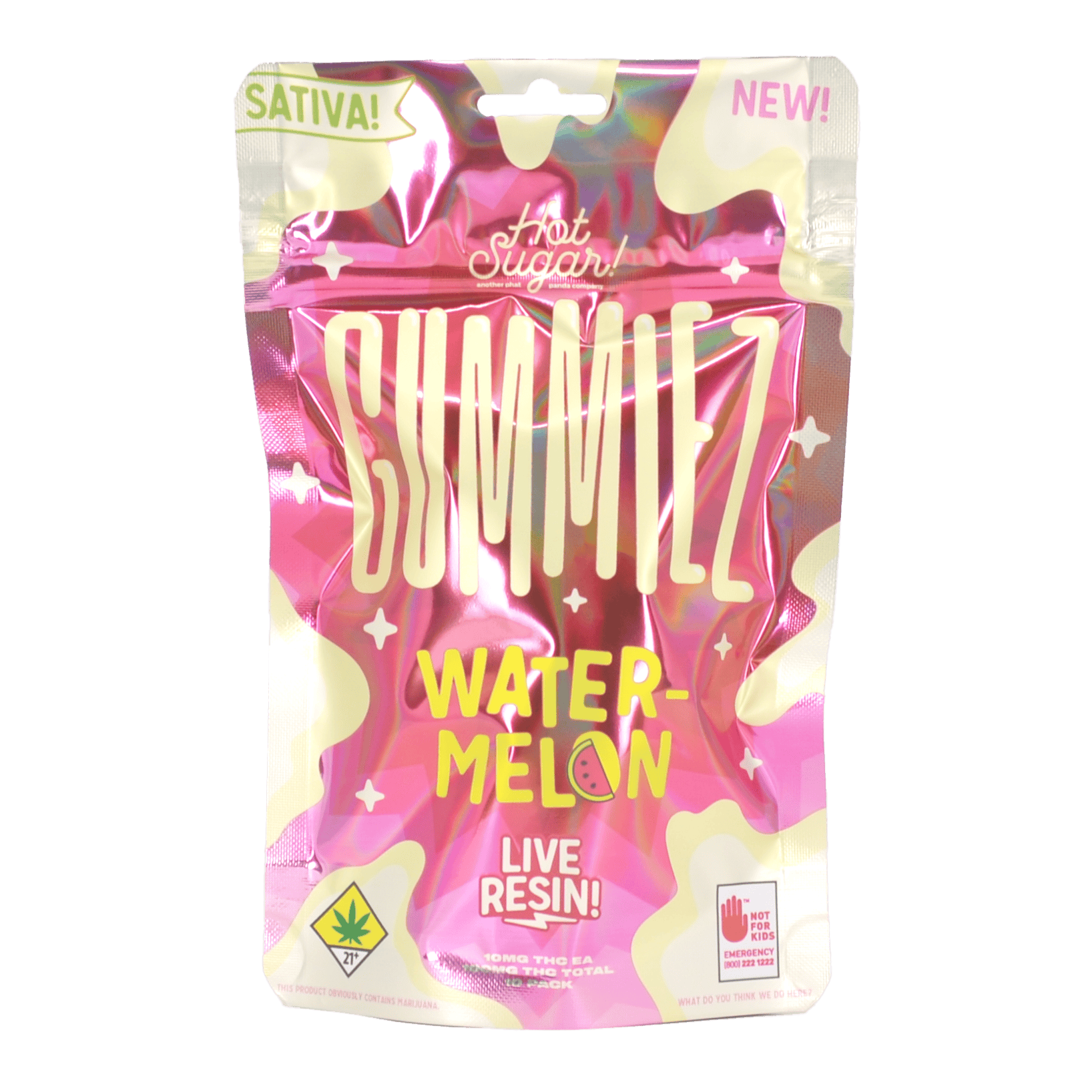 Watermelon - Sativa [10pk] (100mg) | Hot Sugar - Live Resin Gummiez