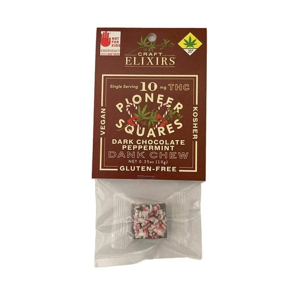 Dark Chocolate Peppermint Dank Chew [Single] (10mg THC) | Pioneer Squares - Dank Chew
