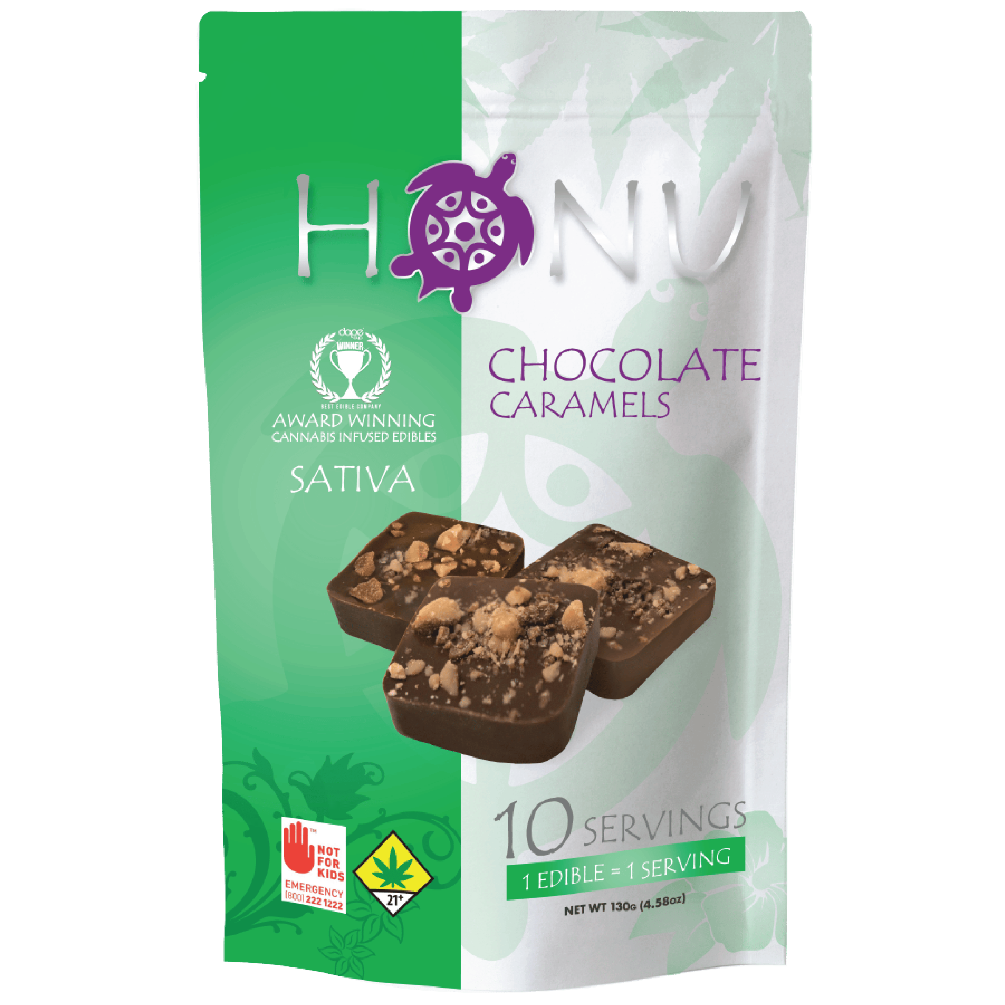 Chocolate Caramels - Sativa [10pk] (100mg) | Honu - Caramels