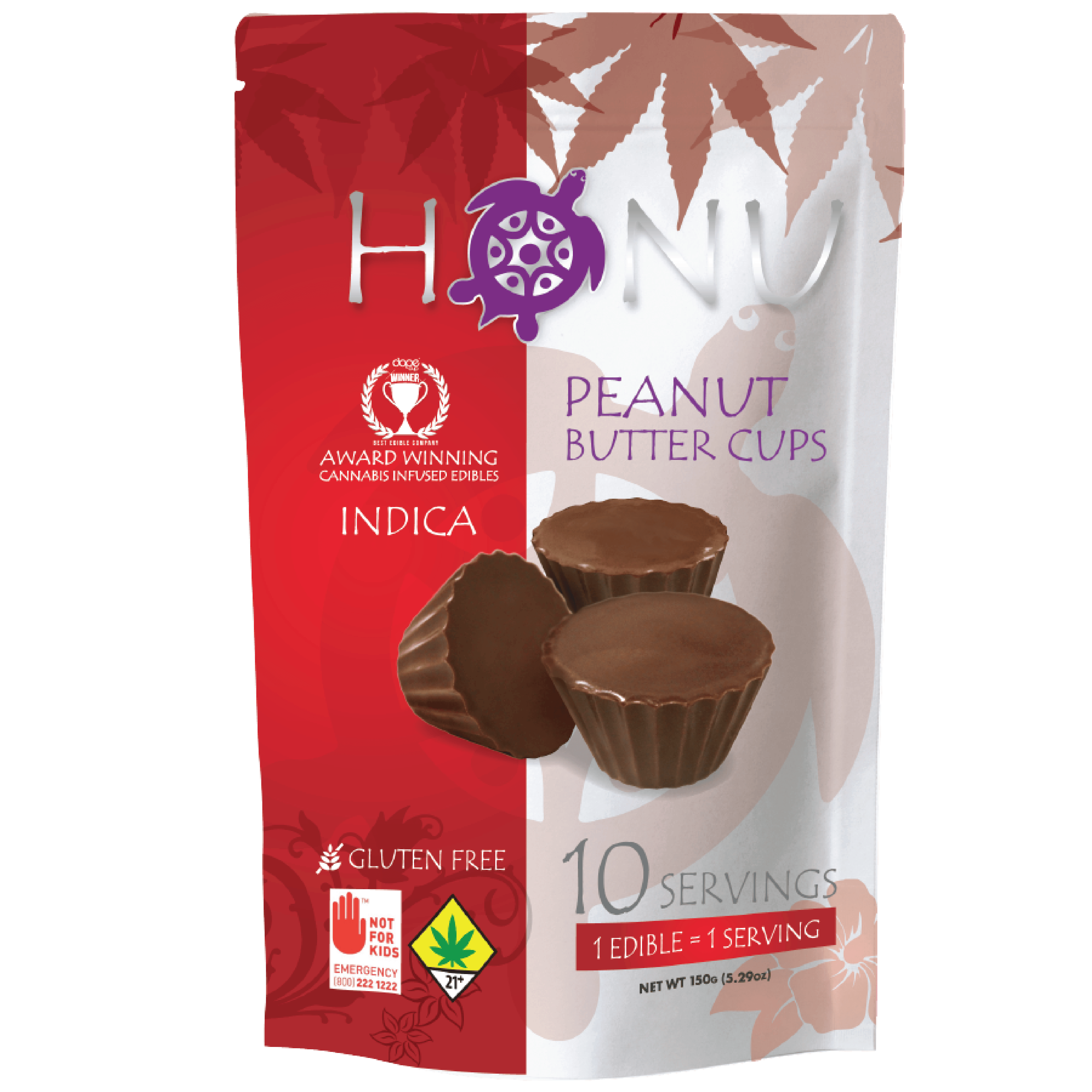 Peanut Butter Cups - Indica [10pk] (100mg) | Honu - Chocolate