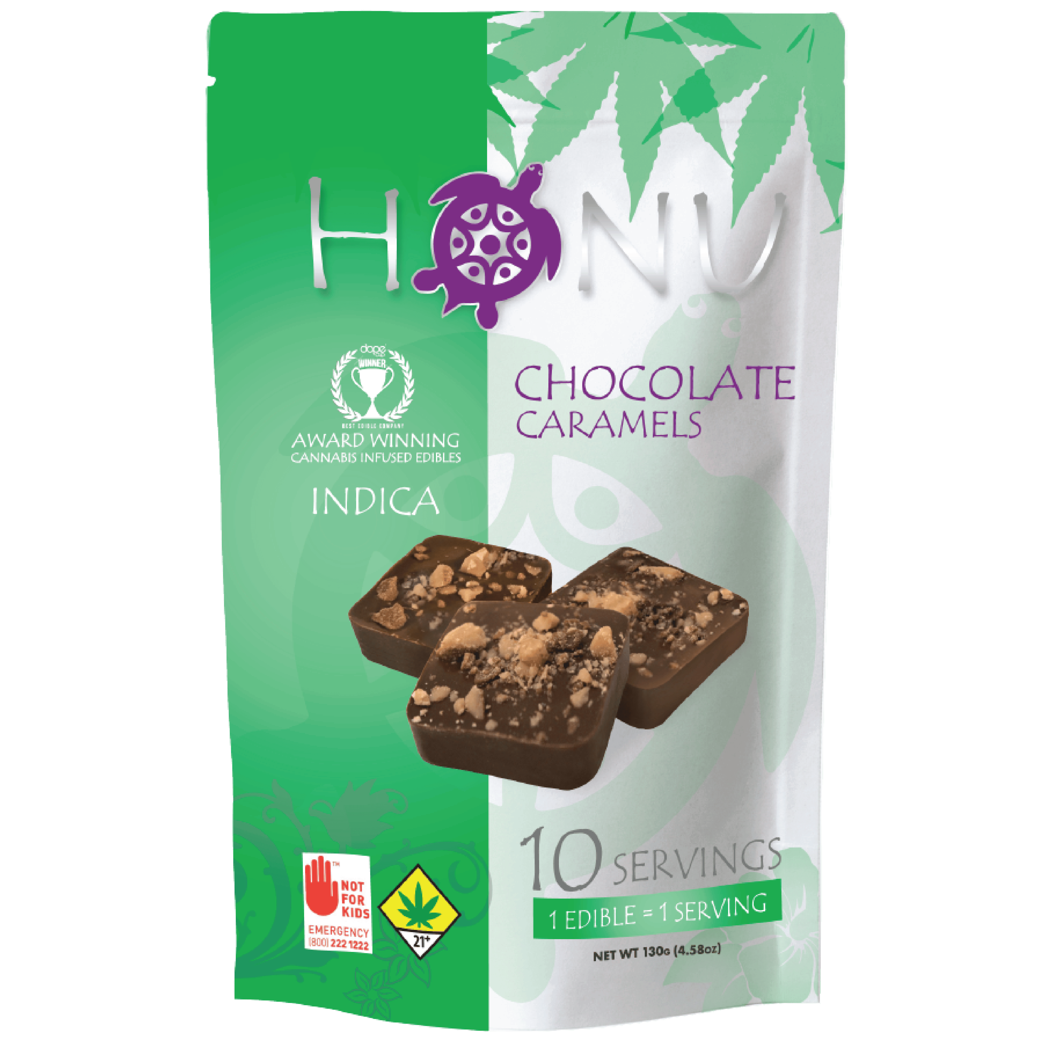 Chocolate Caramels - Indica [10pk] (100mg) | Honu - Caramels