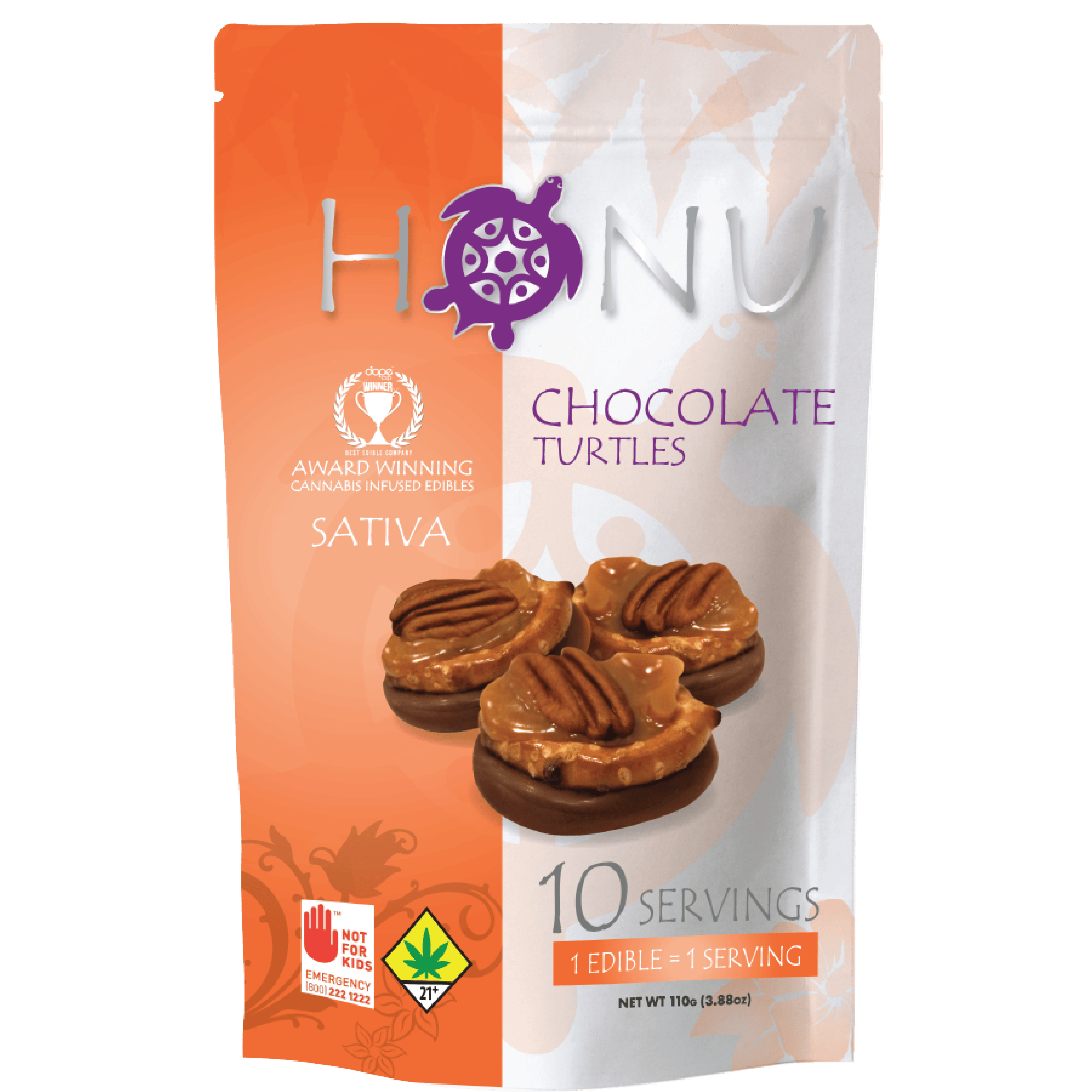 Chocolate Turtle - Sativa [10pk] (100mg) | Honu - Chocolate