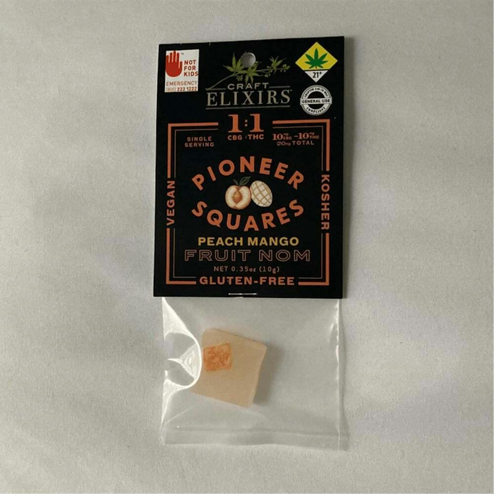 1:1 Gummies Peach Mango [1pk] (10mg THC/10mg CBG) | Pioneer Squares - Pioneer Squares