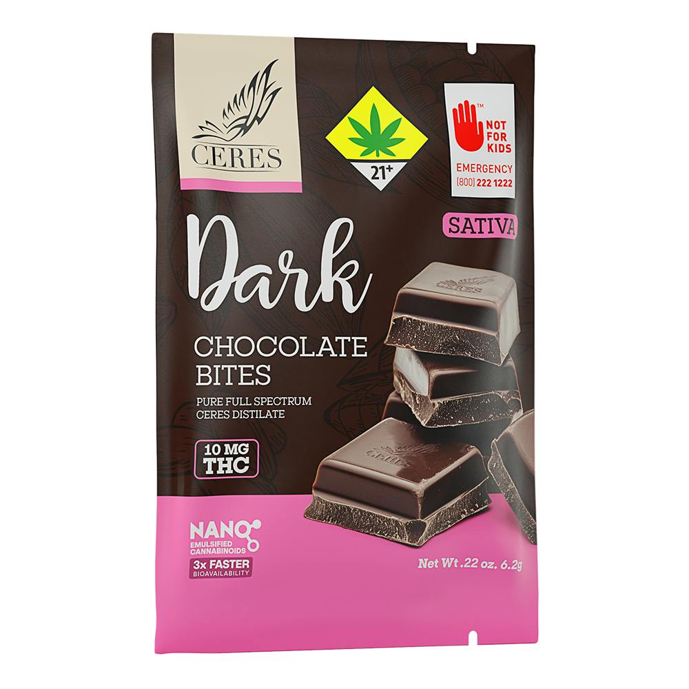 Dark Chocolate - Sativa [1pk] (10mg) | Ceres - Chocolate Bites