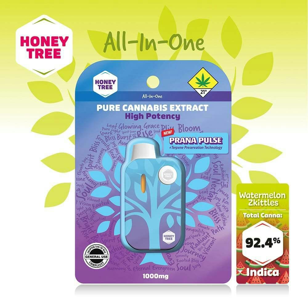 Watermelon ZKZ [1000mg] | Honey Tree - Flavored High Potency Pure Cannabis Extract - Prana Pulse
