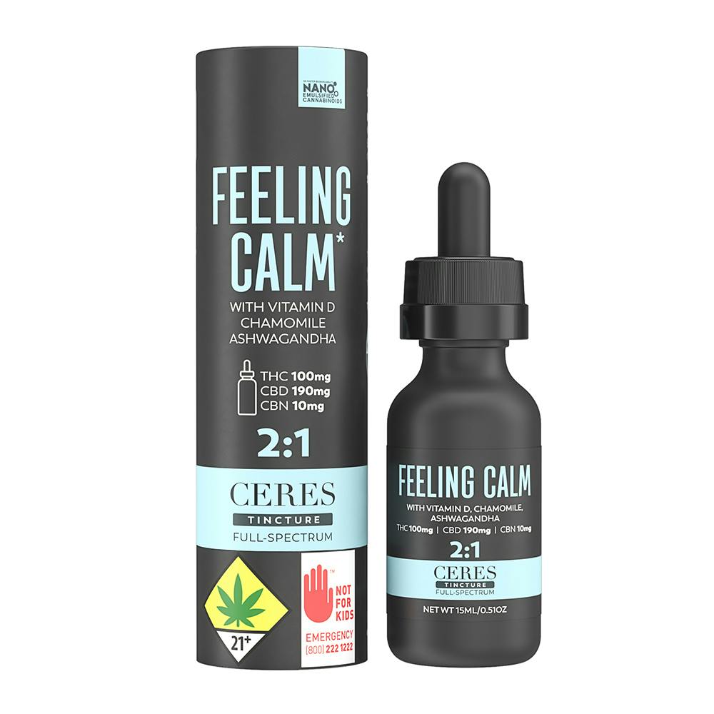 2:1 Feeling Calm [15ml] (100mg THC/190mg CBD/ 10mg CBN) | Ceres - Tincture