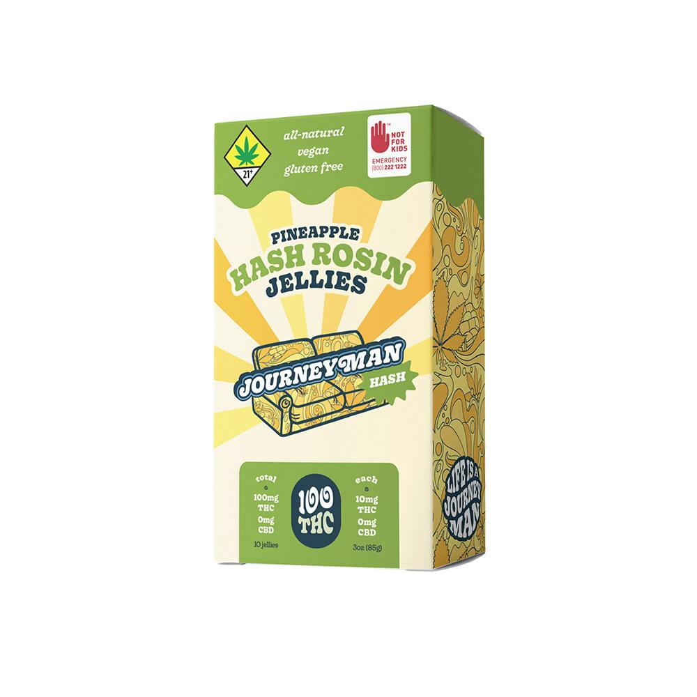 Pineapple Hash Rosin Jellies [10pk] (100mg THC) | Journeyman - Hash Gummies