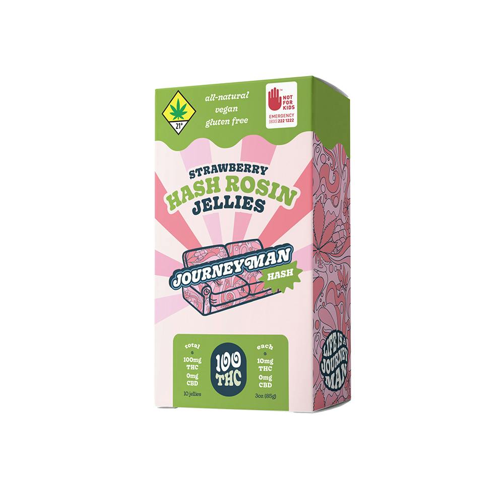 Strawberry Hash Rosin Jellies [10pk] (100mg THC) | Journeyman - Hash Gummies