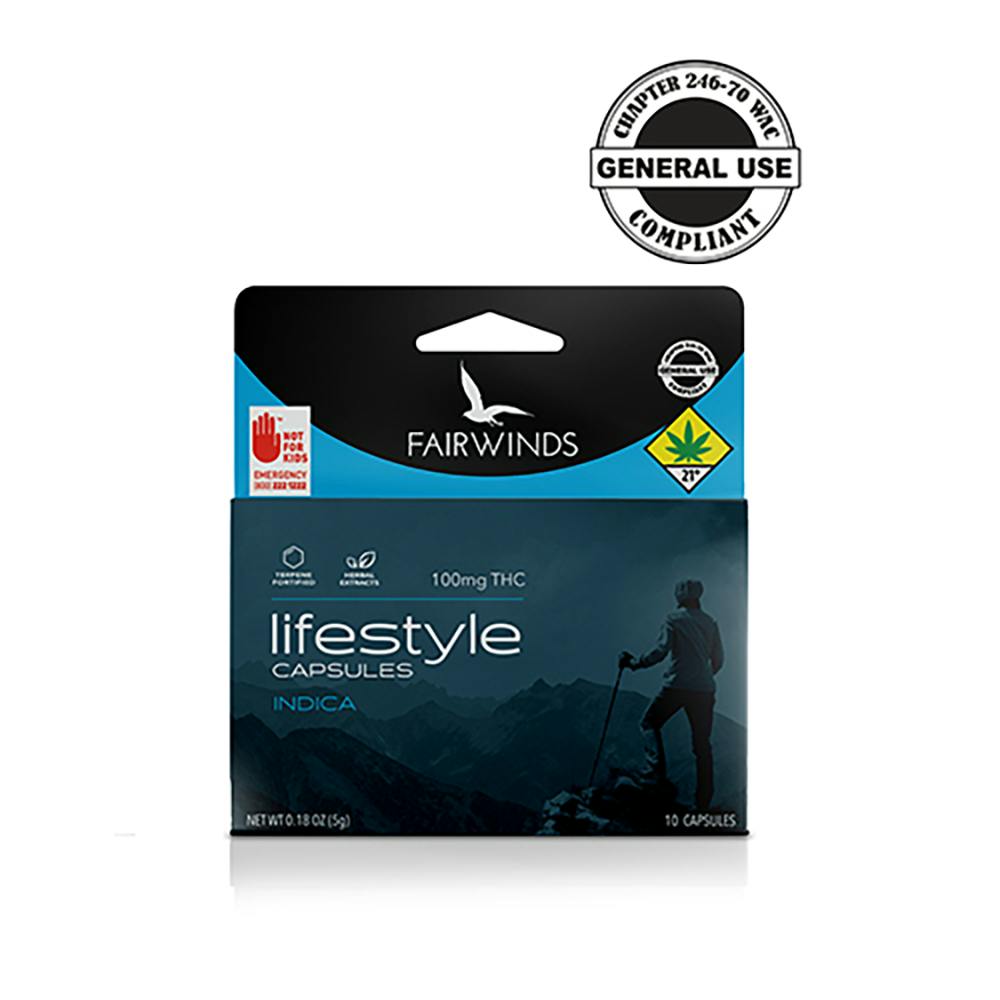 Lifestyle Indica [10pk] (100mg THC) | Fairwinds - Capsules