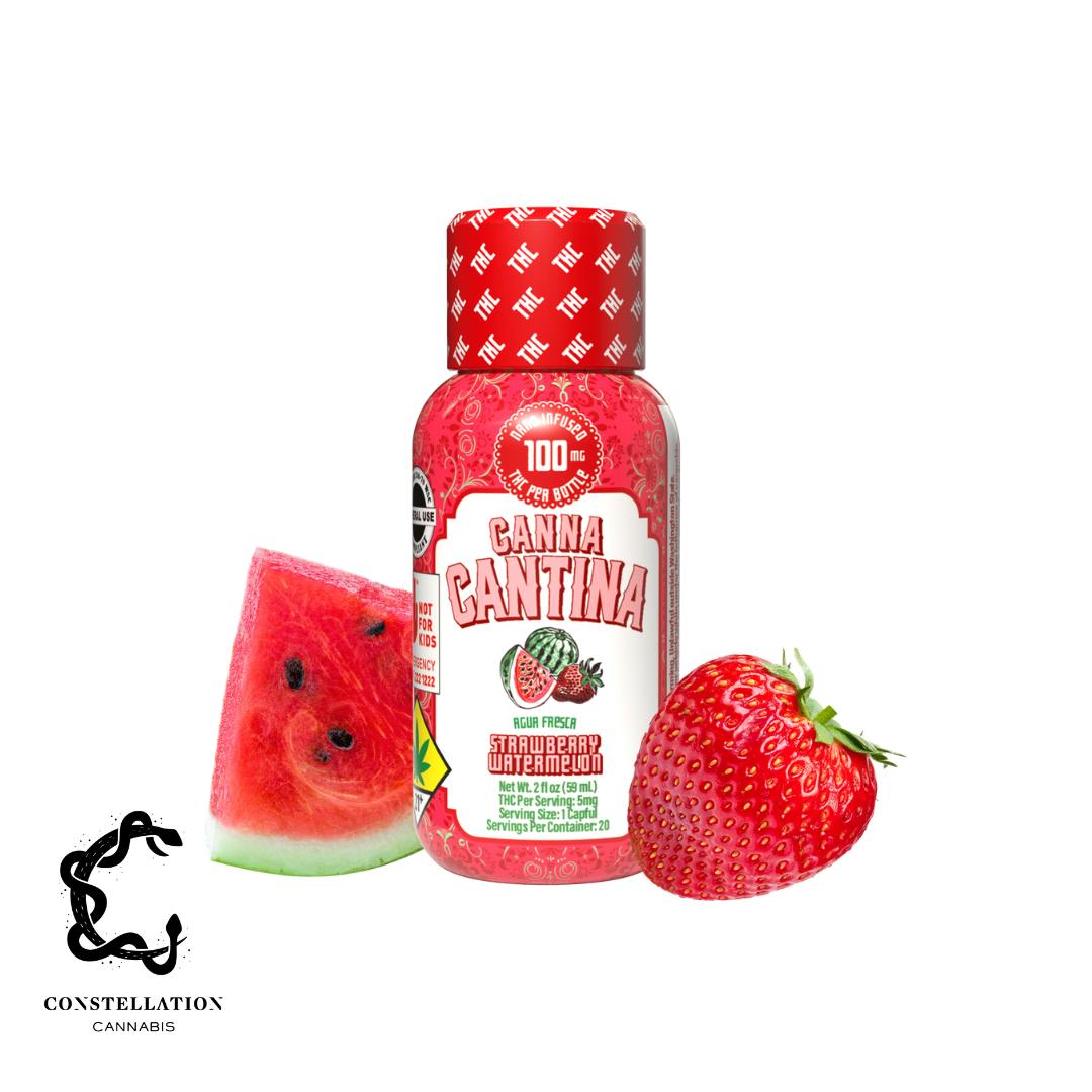Strawberry Watermelon THC [2oz] (100mg) | Canna Cantina - Canna Cantina Shot