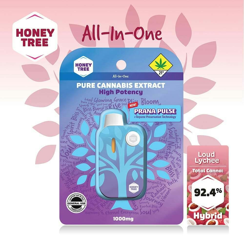 Loud Lychee [1000mg] | Honey Tree - Flavored High Potency Pure Cannabis Extract - Prana Pulse