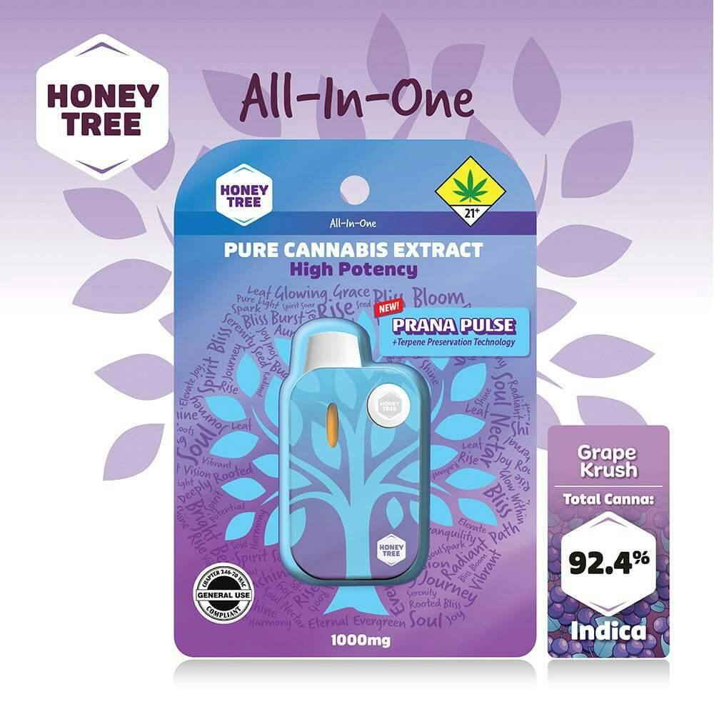 Grape Krush [1000mg] | Honey Tree - Flavored High Potency Pure Cannabis Extract - Prana Pulse