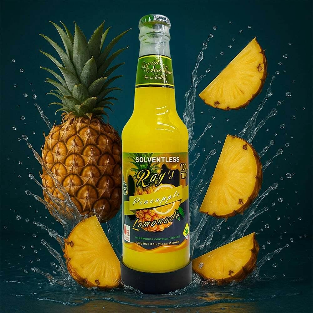 Pineapple Lemonade [12oz] (100mg) | Ray's Lemonade - Live Rosin Bottle Ray's