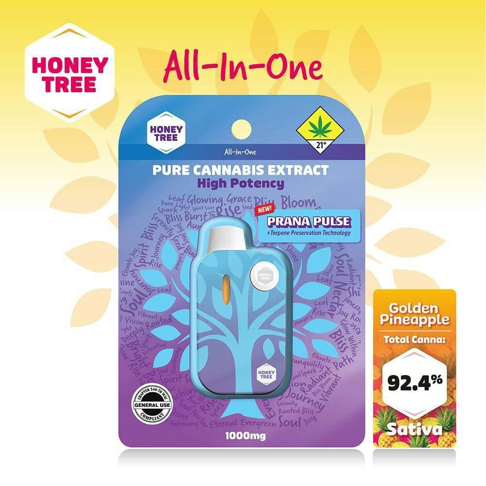 Golden Pineapple [1000mg] | Honey Tree - Flavored High Potency Pure Cannabis Extract - Prana Pulse