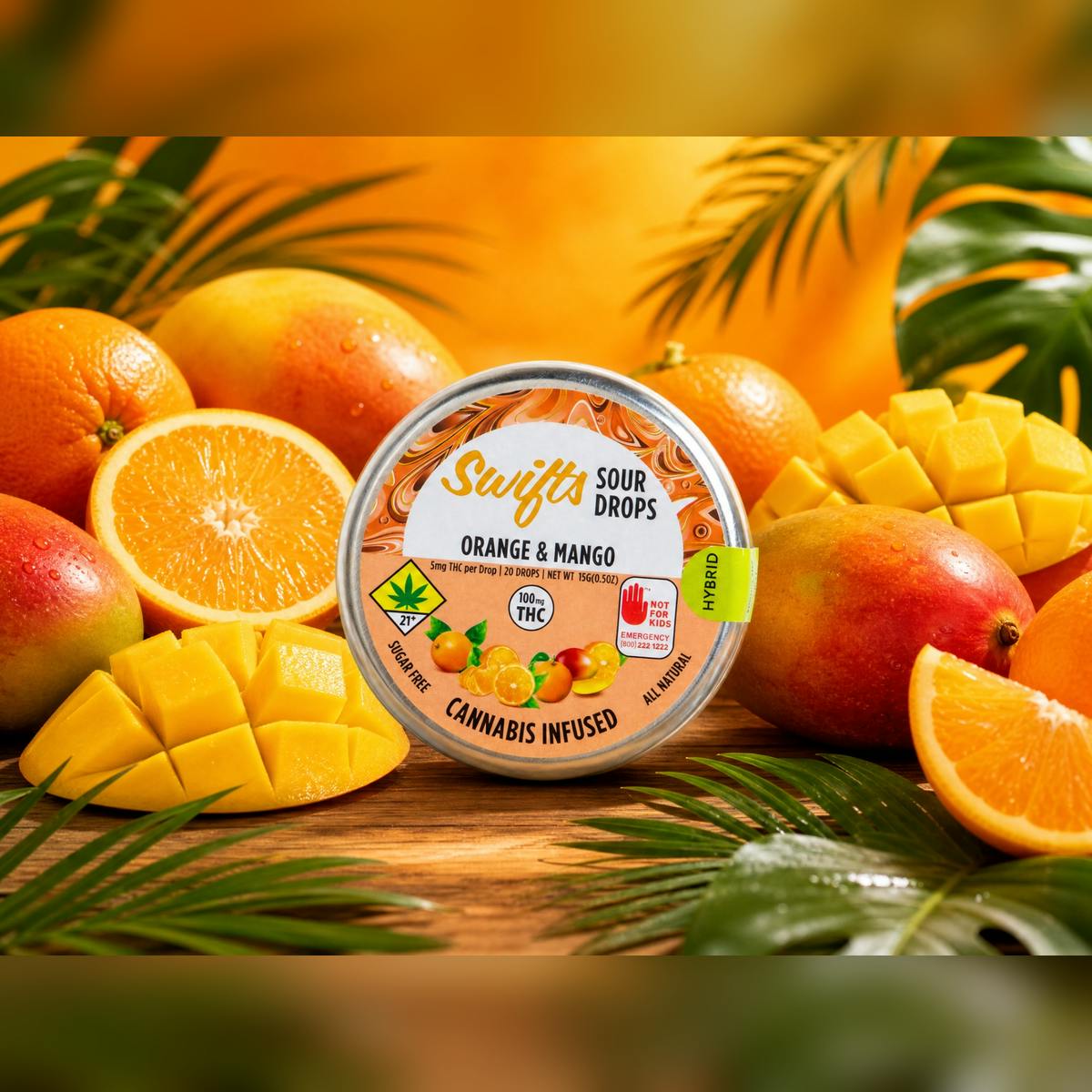 Orange & Mango Sour Drops [20pk] (100mg) | Swifts - Sour Drops