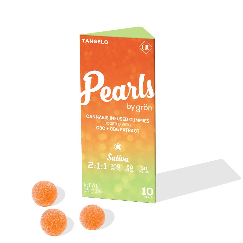 2:1:1 Tangelo Pearls - Sativa (100mg THC/50mg CBC/50mg CBG) | Grön - Pearl Gummies