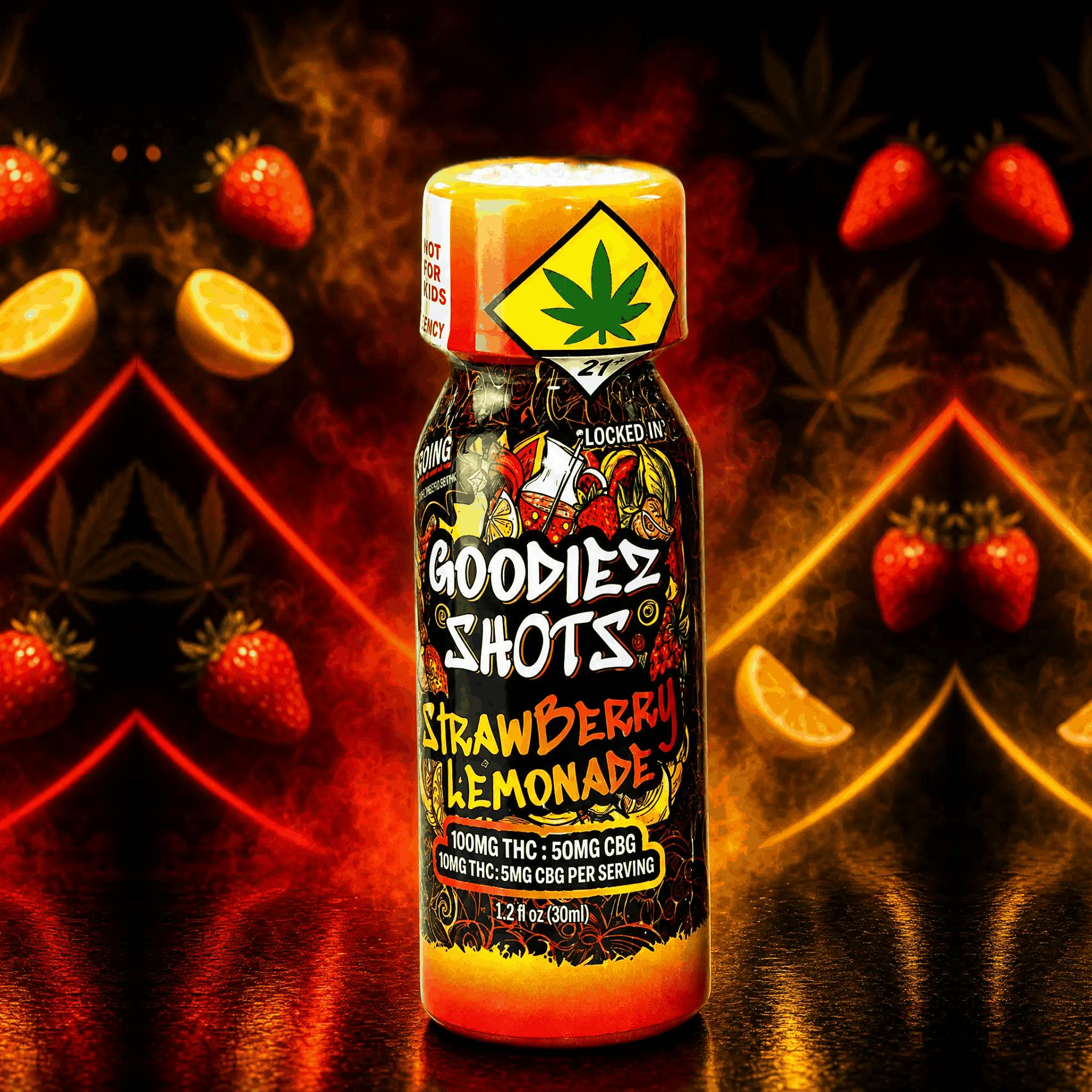 2:1 Strawberry Lemonade [1.2oz] (100mg THC/50mg CBG) | Goodiez - Shot