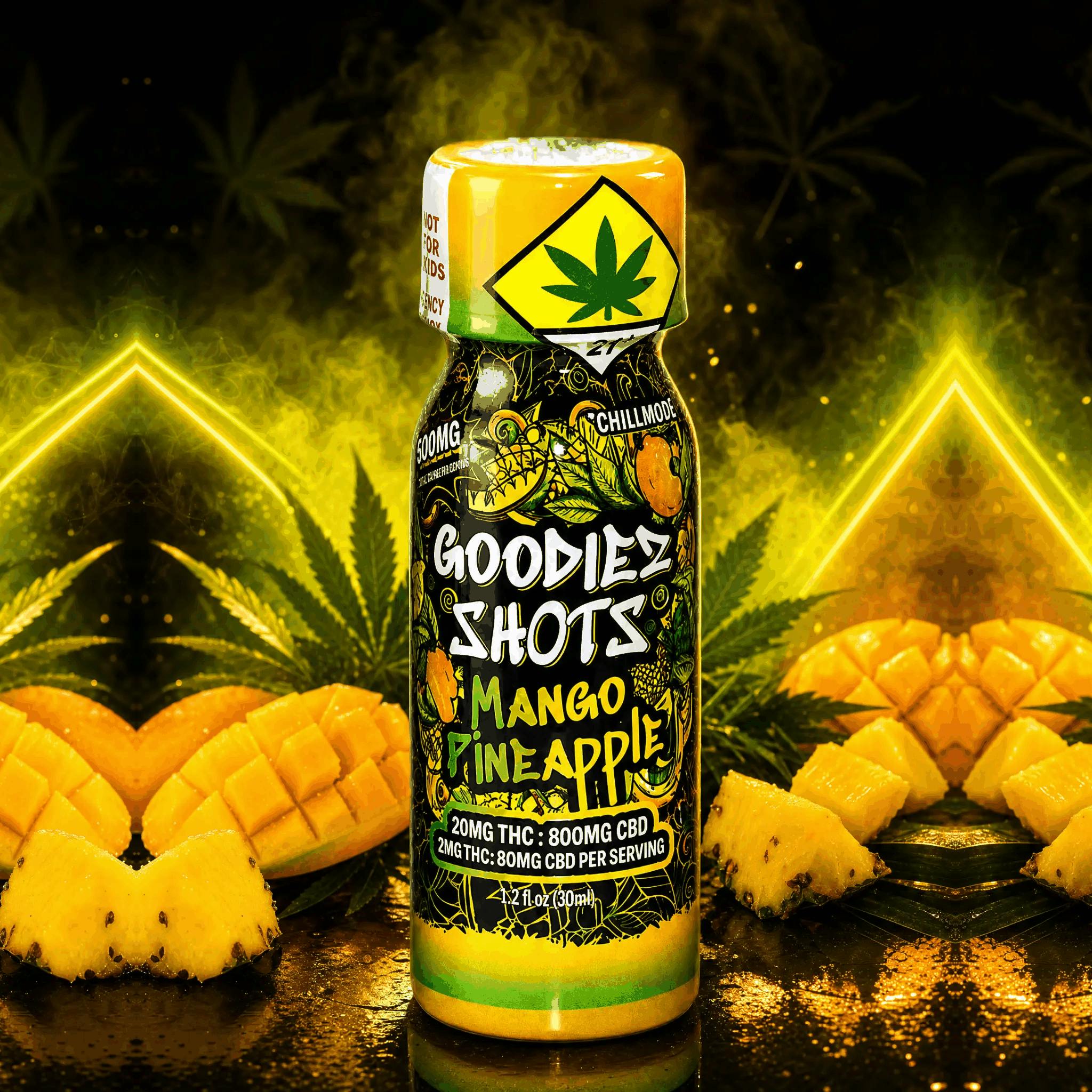 40:1 Mango Pineapple [1.2oz] (800mg CBD/20mg THC) | Goodiez - Shot