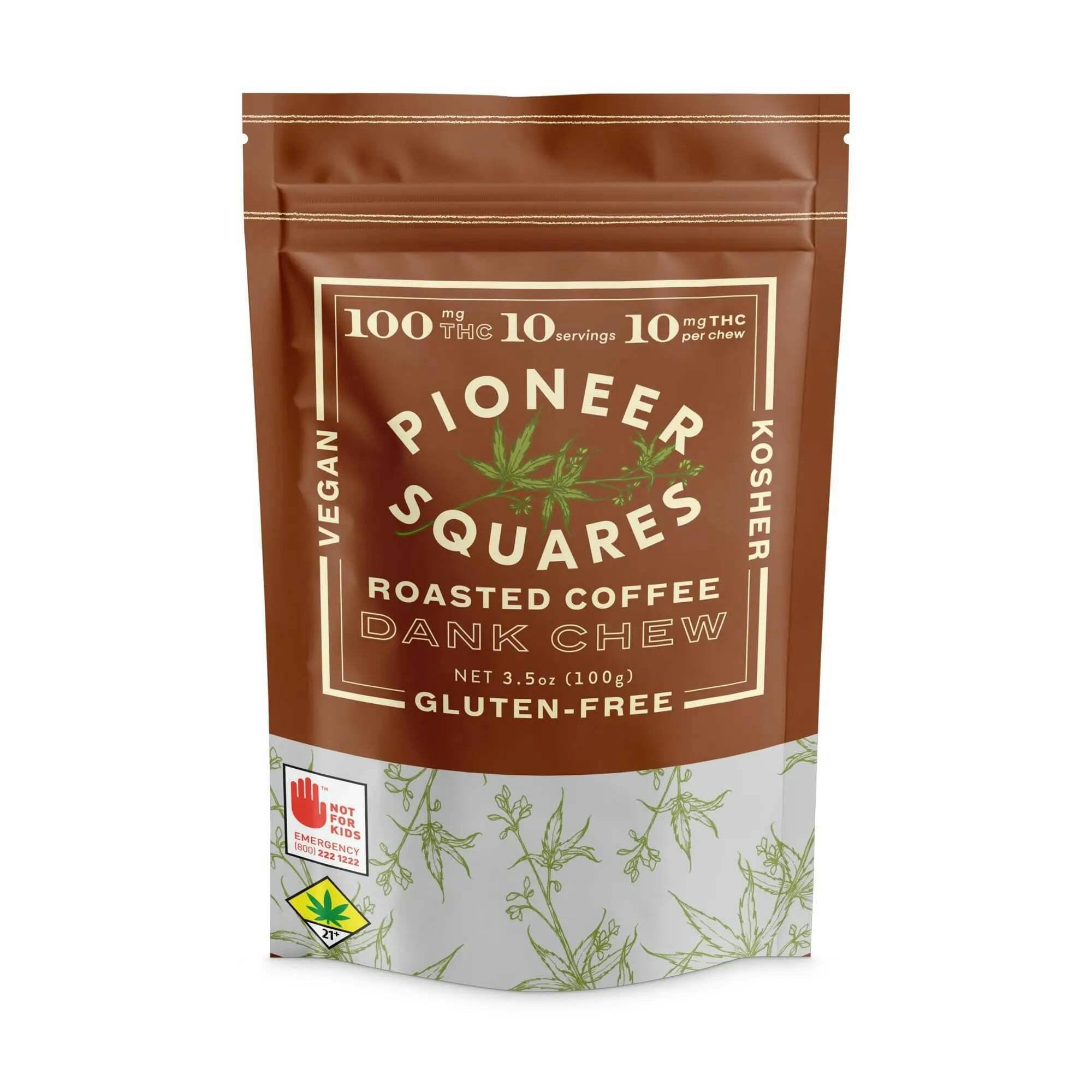 Roasted Coffee Dank Chew [10pk] (100mg THC) | Pioneer Squares - Dank Chew