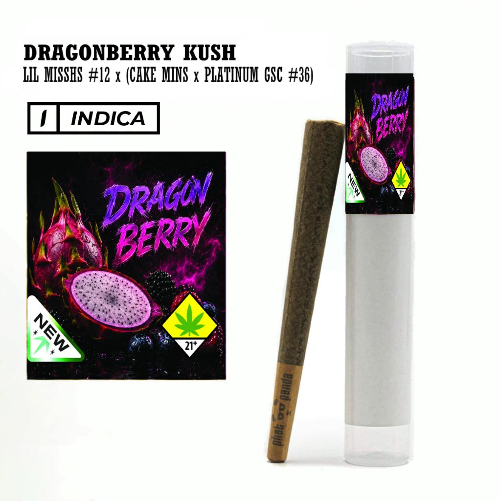 Dragonberry Kush [1g] | Phat Panda - Core Pre Roll