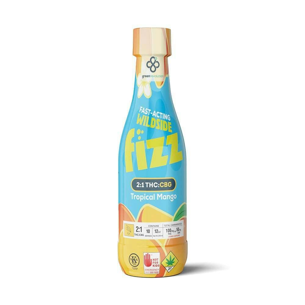 Tropical Mango - 2:1 Fly [12oz] (100mg THC/50mg CBG/40mg Caffeine) | Green Revolution - Wildside ...