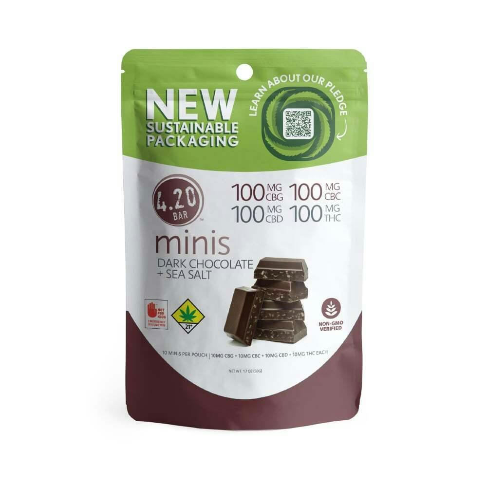 1:1:1:1 Dark Chocolate + Sea Salt (100mg CBC/100mg CBD/100mg CBG/100mg THC) | 4.20 Bar - 4.20 Bar...