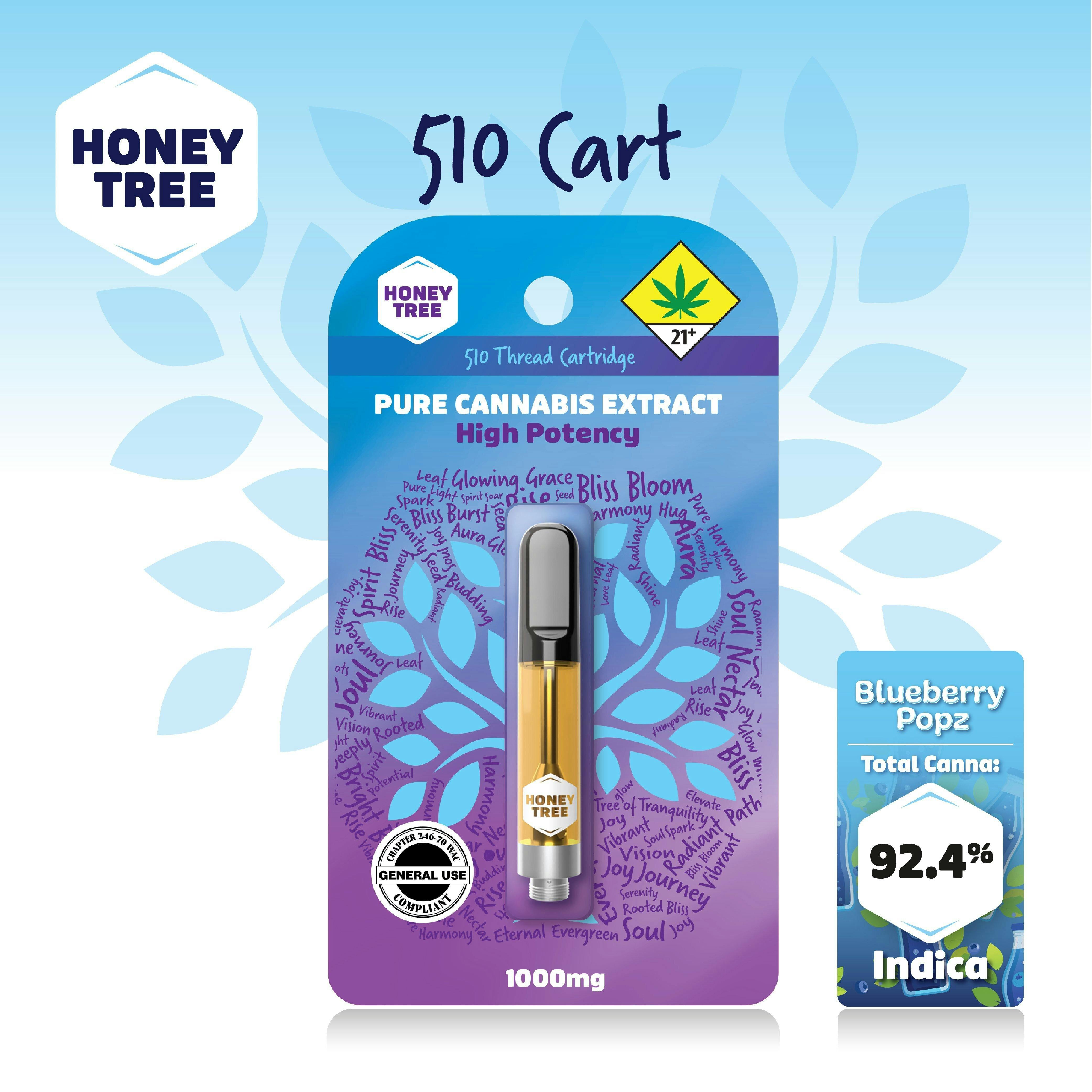 Blueberry Popz | Honey Tree - Cartridge - Flavored High-Potency Extract