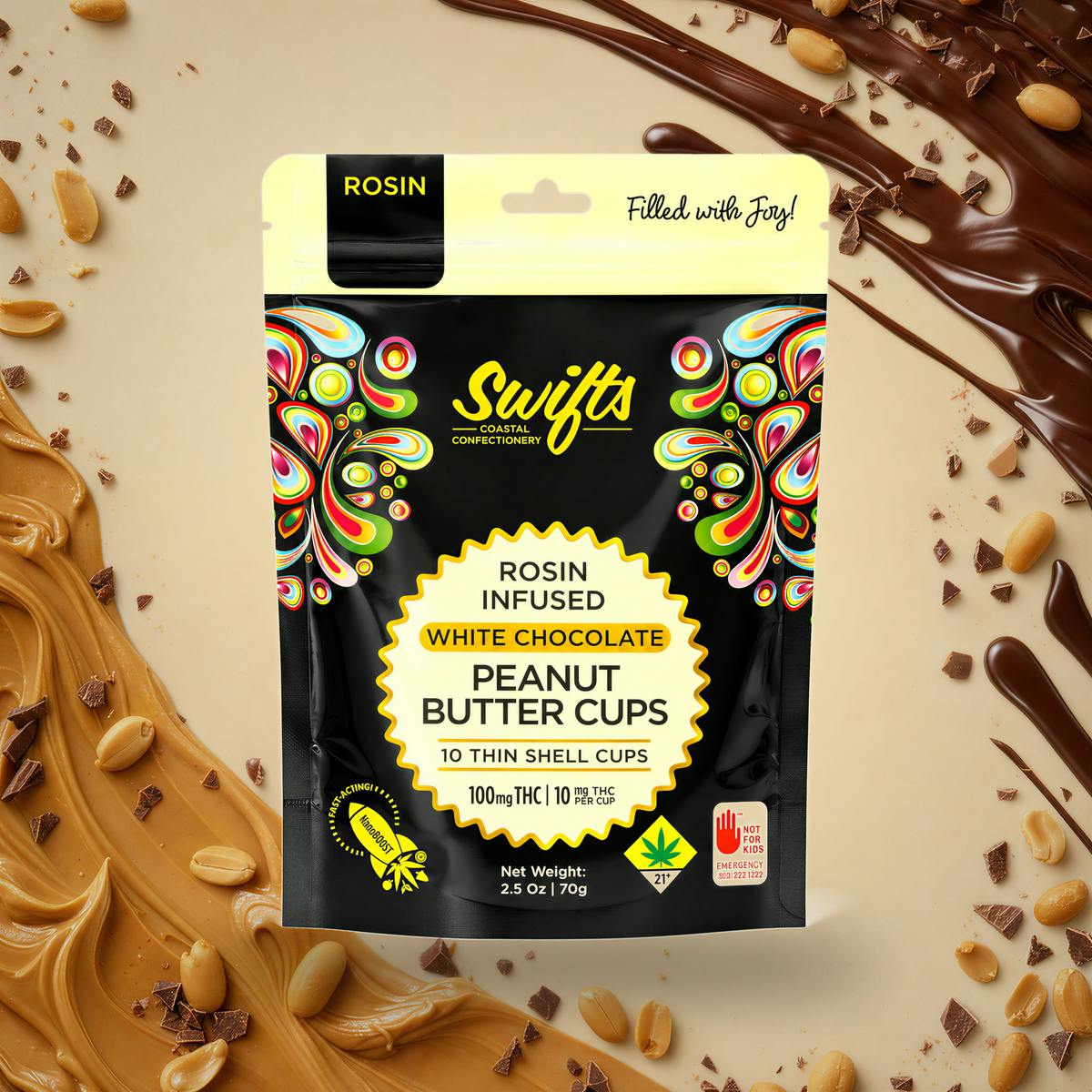 Peanut Butter Cups - White Chocolate [10pk] (100mg) | Swifts - Peanut Butter Cups