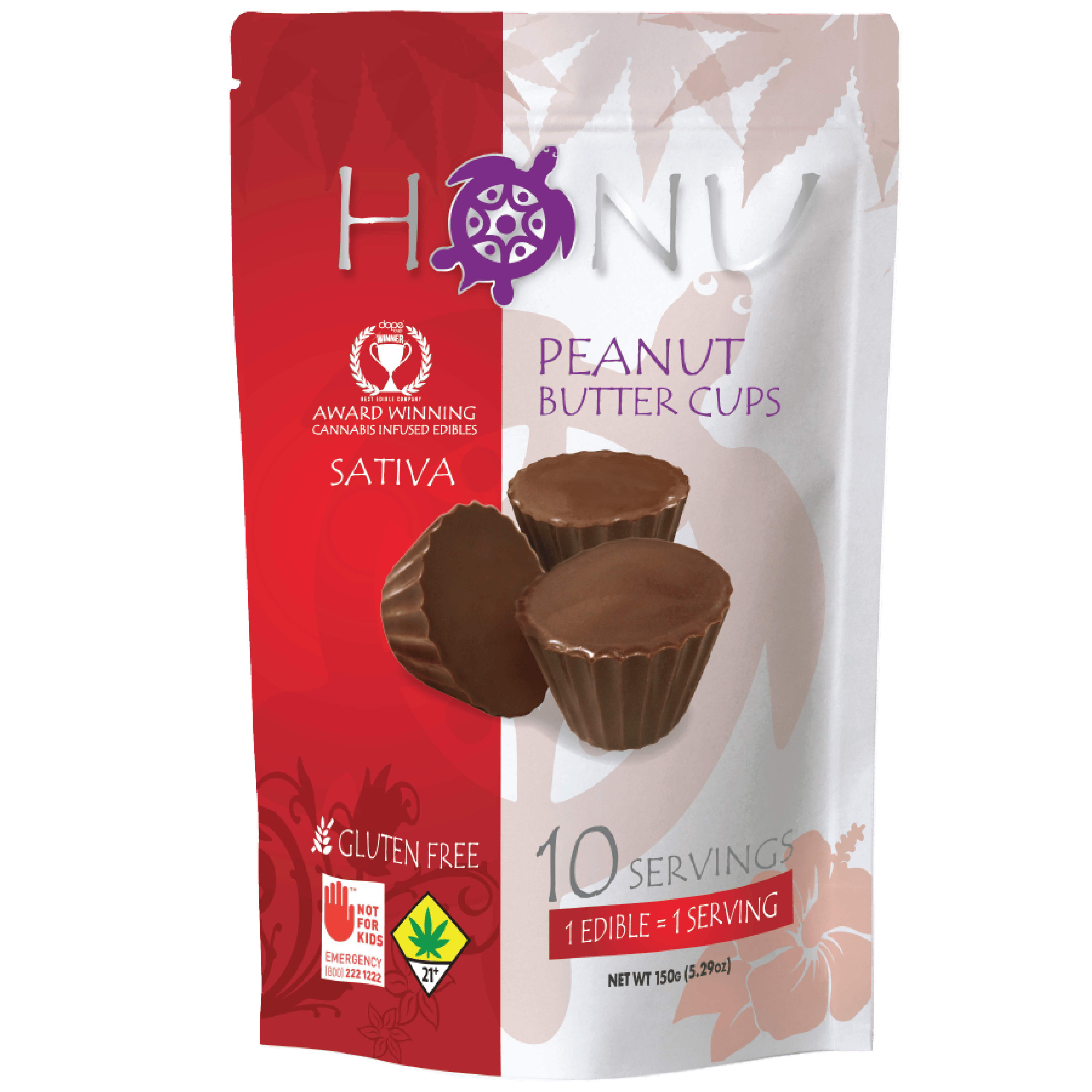 Peanut Butter Cups - Sativa [10pk] (100mg) | Honu - Chocolate