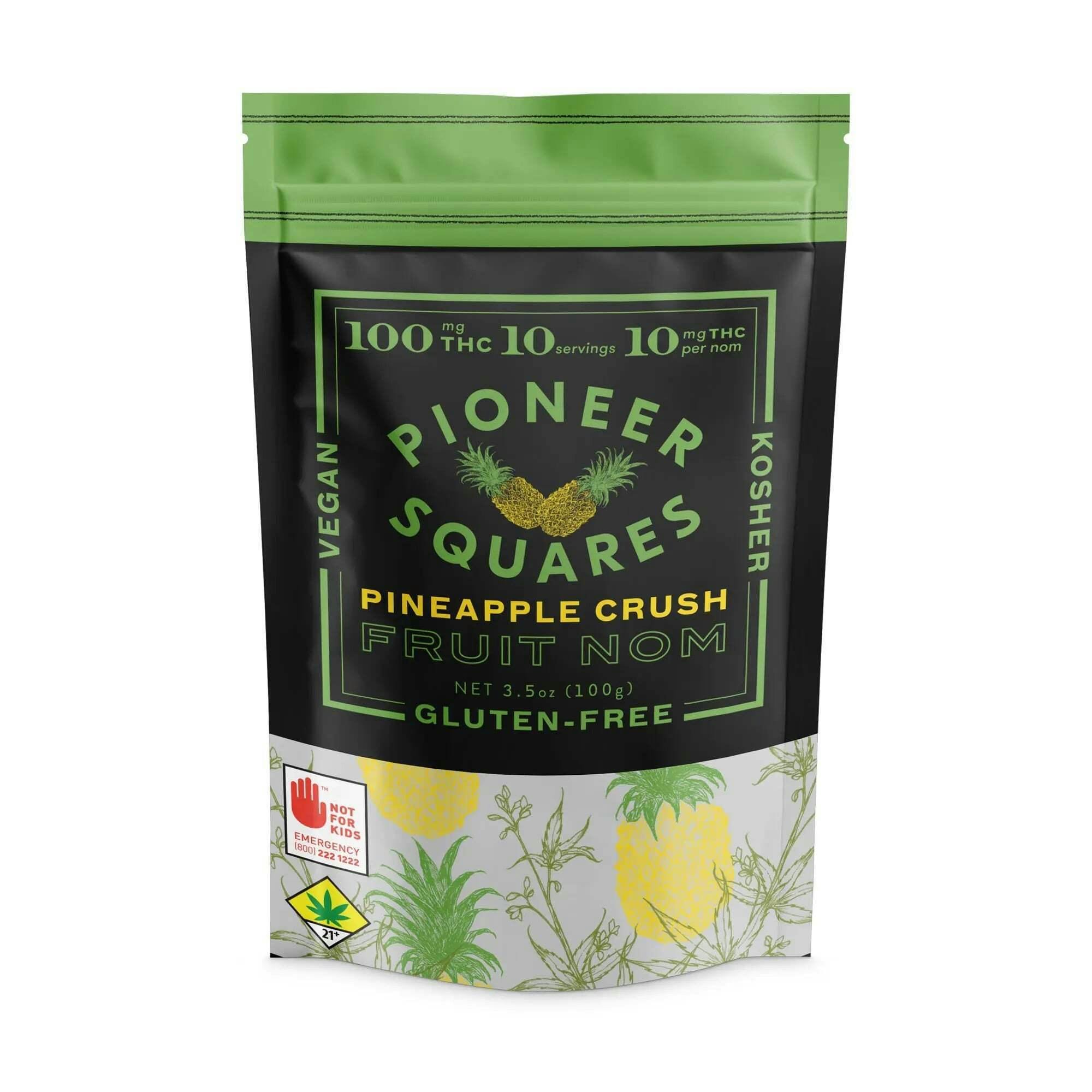 Gummies Pineapple Crush [10pk] (100mg THC) | Pioneer Squares - Pioneer Squares