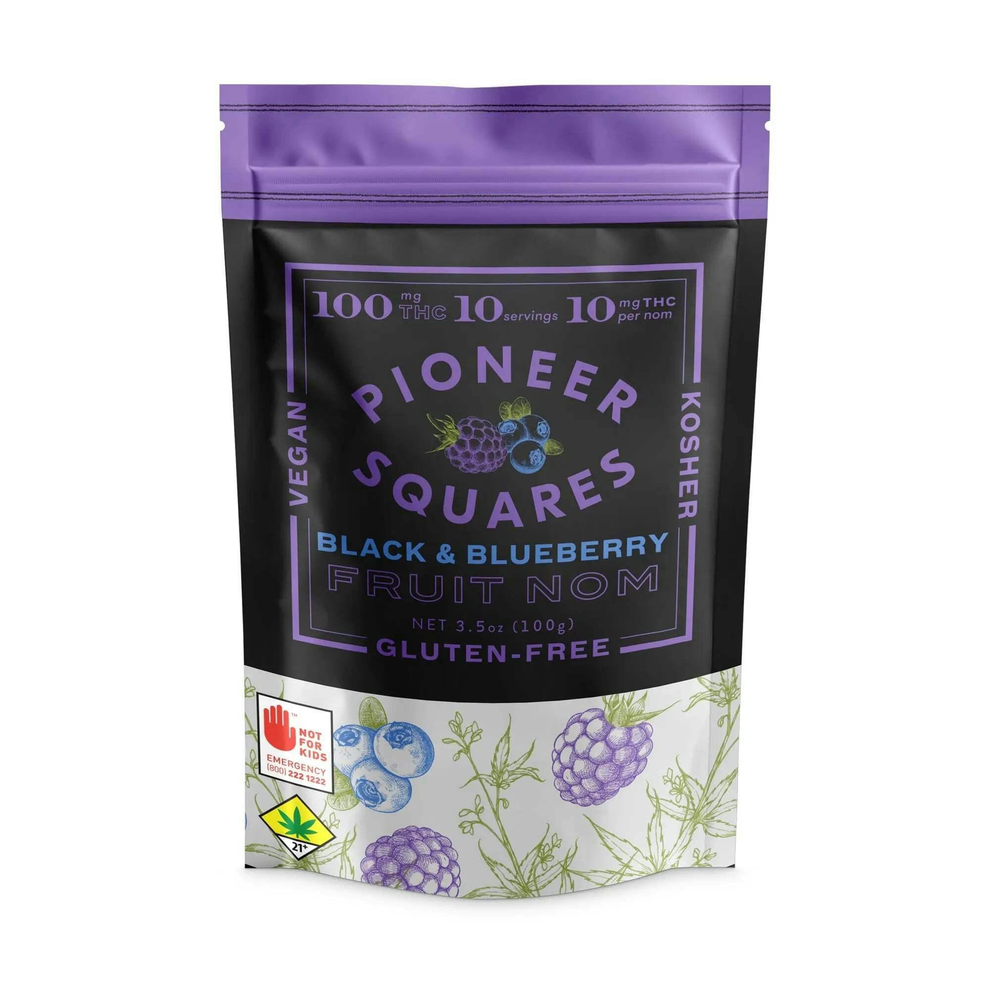 Gummies Black & Blueberry [10pk] (100mg THC) | Pioneer Squares - Pioneer Squares