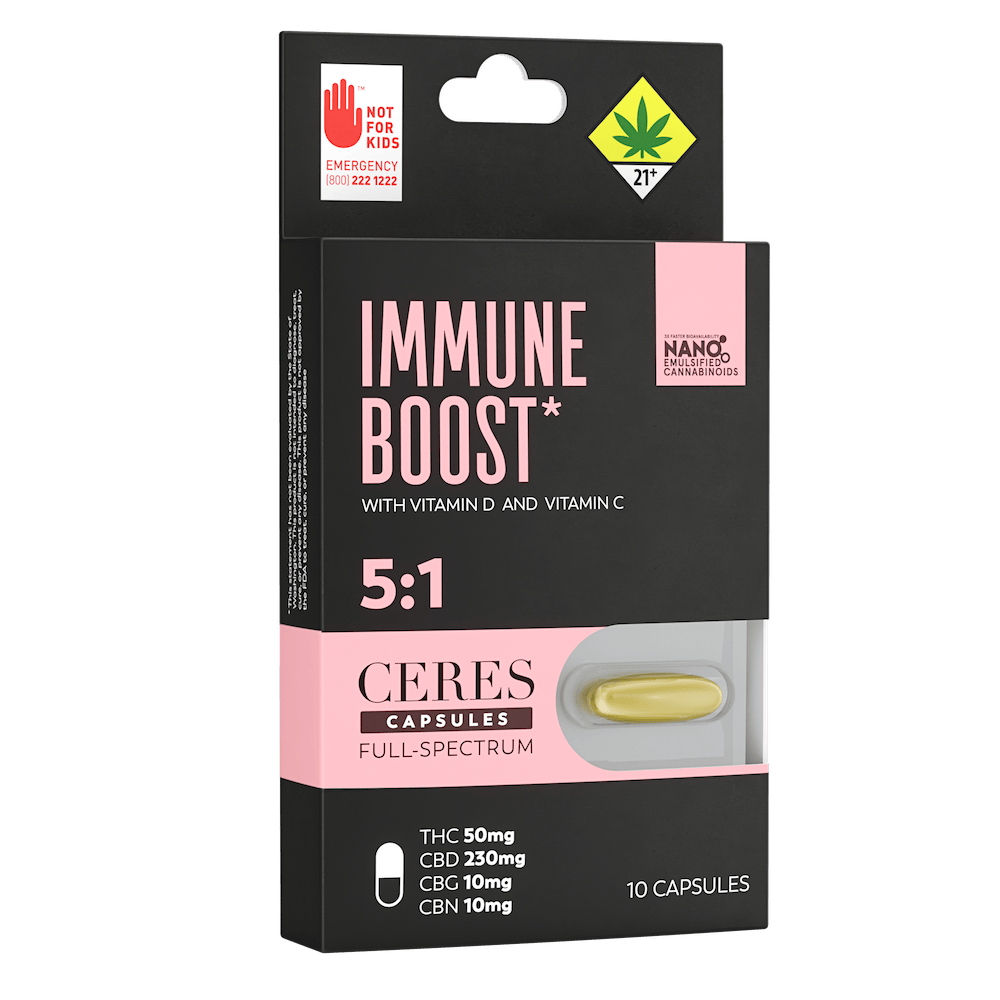 5:1 Immune Boost (230mg CBD/10mg CBG/10mg CBN/50mg THC) | Ceres - Full Spectrum Capsules