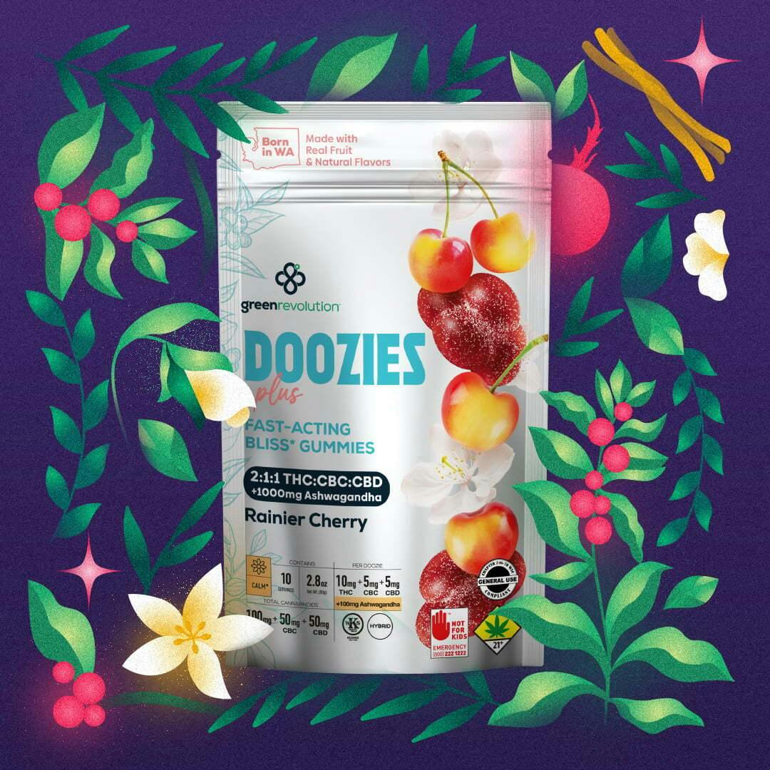 2:1:1 Rainier Cherry [10pk] (100mg THC/50mg CBC/50mg CBD/1000mg Ashwagandha) | Green Revolution -...